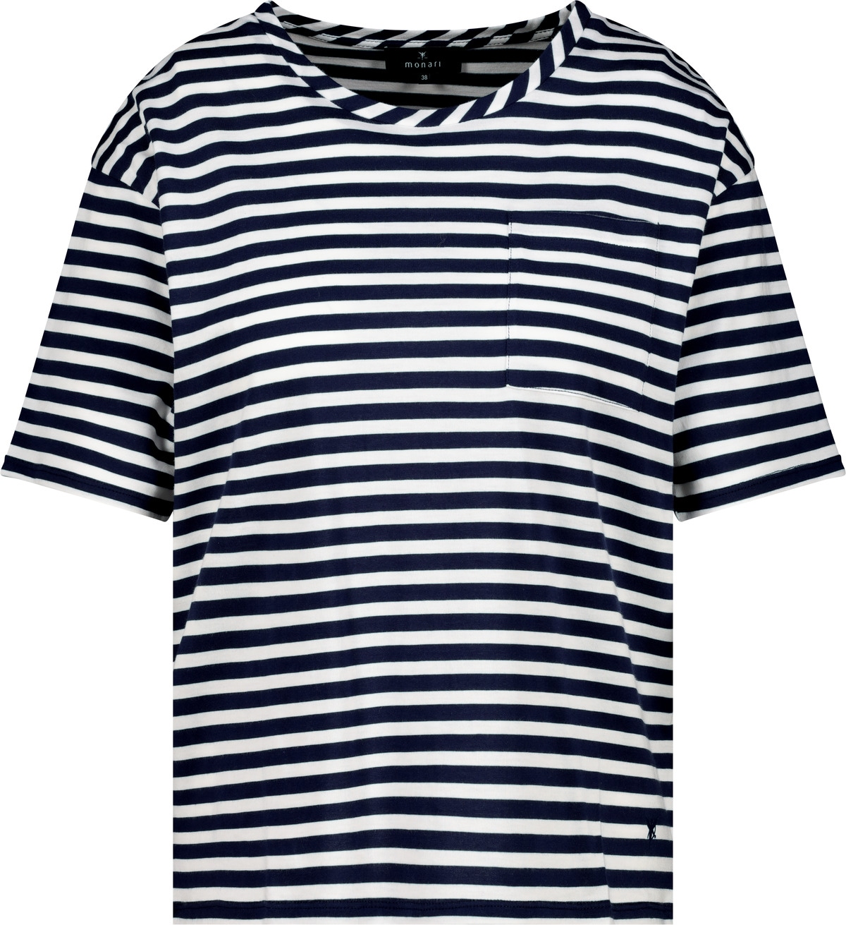 Monari T-Shirt »Shirt Pima Ringel«, Mit Rundhalsausschnitt