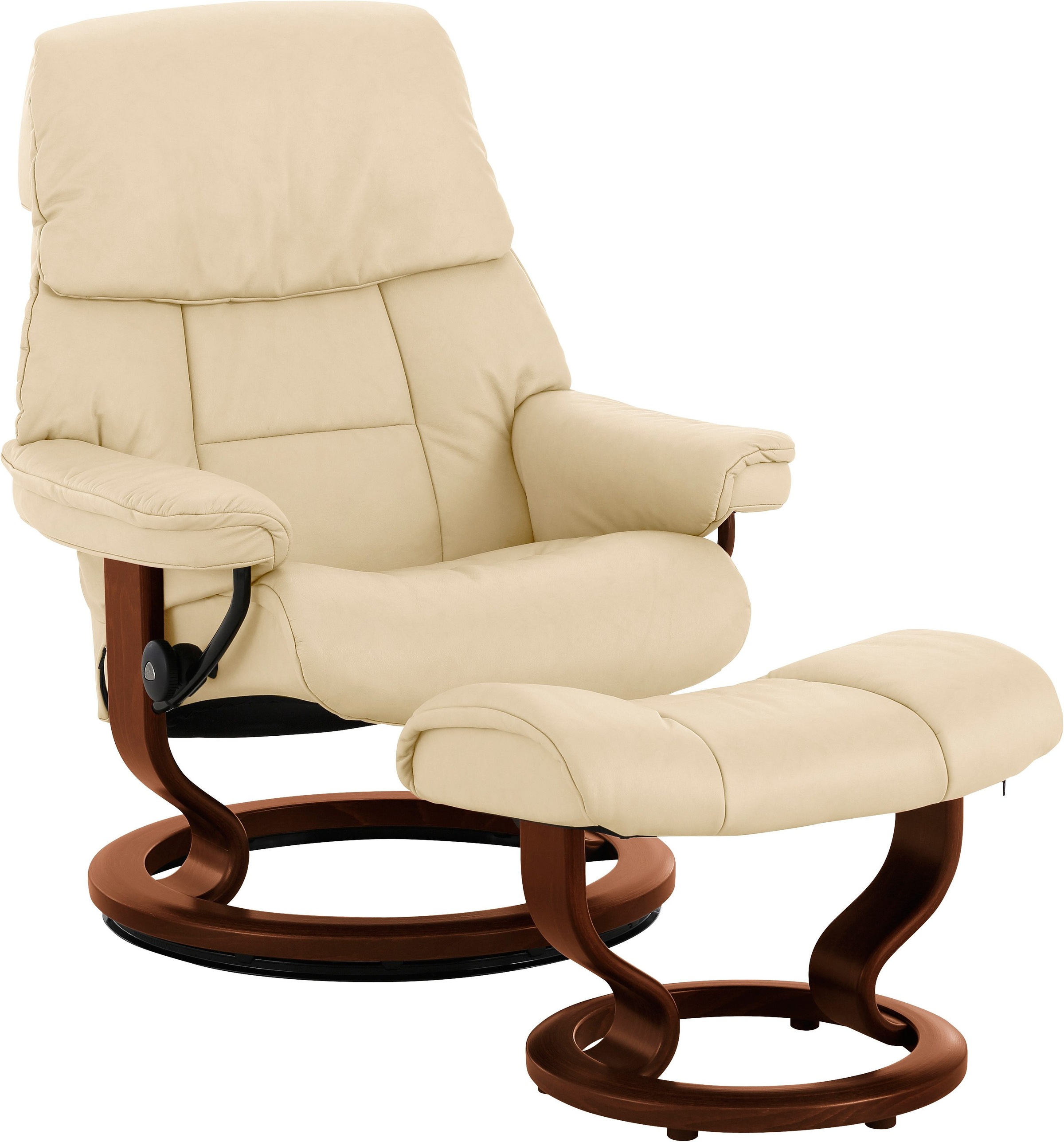 Stressless® Relaxsessel »Ruby«, (Set, Relaxsessel mit Hocker), mit Classic Base, Größe M, Gestell Eiche, Wenge, Braun & Schwarz