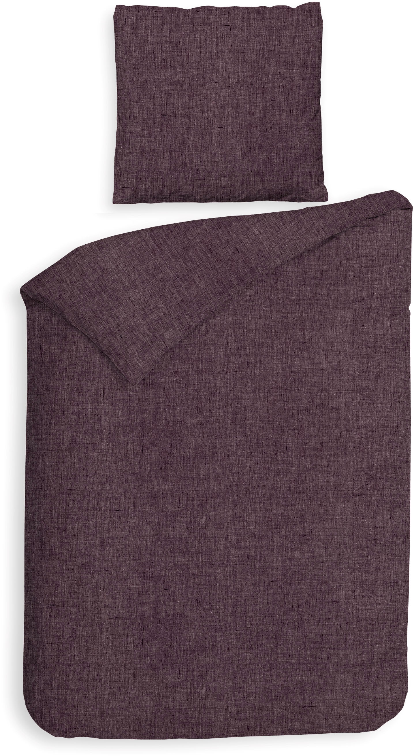 Heckett & Lane Bettwäsche "Franela" 2 Stk. tlg. Uni Design, hochwertiges Fl günstig online kaufen