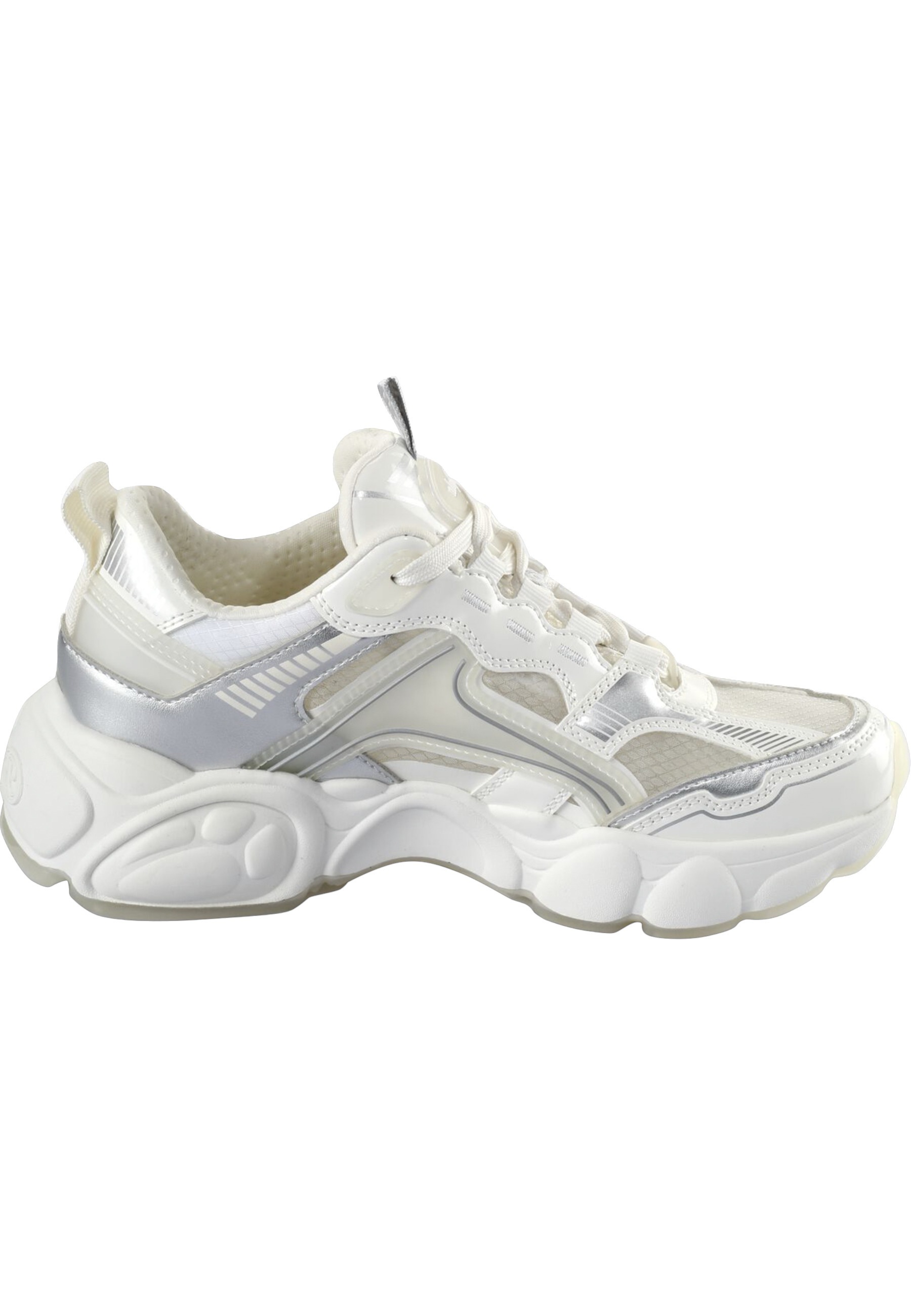 Trainingsschuh BUFFALO "Buffalo Damen Buffalo Cld Run Jog Vegan Nappa/Mesh", Damen, Gr. 40, weiß, transparent, Kunstfaser, unifarben, Schuhe 3