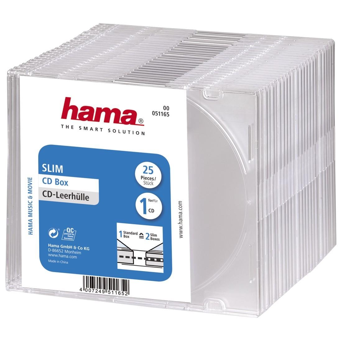 Hama CD-Hülle »CD-Leerhülle Slim, 25er-Pack, Transparent, DVD CD Leerhülle«