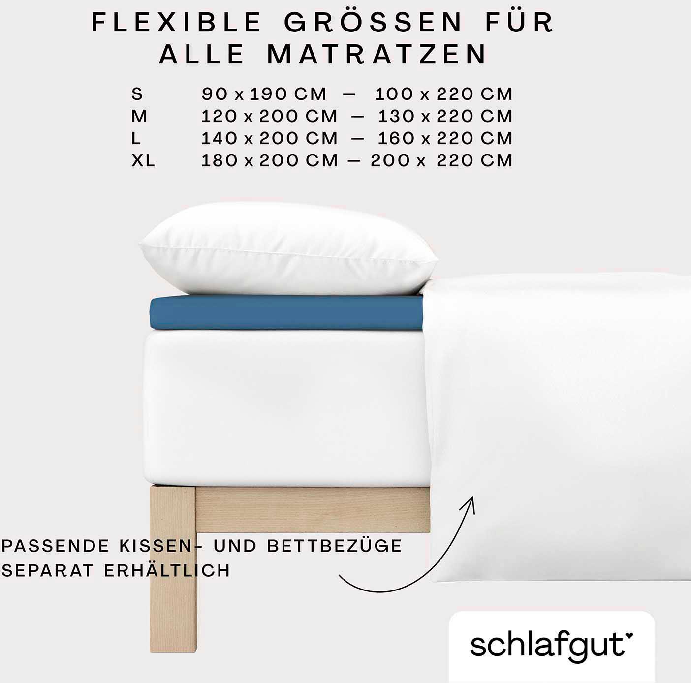 Schlafgut Spannbettlaken »PURE TOPPER in Gr. 90x200, 140x200 oder 180x200 cm, Laken für Topper«, aus 100% Bio-Baumwolle, für Matratzen bis 10 cm Höhe, Bettlaken