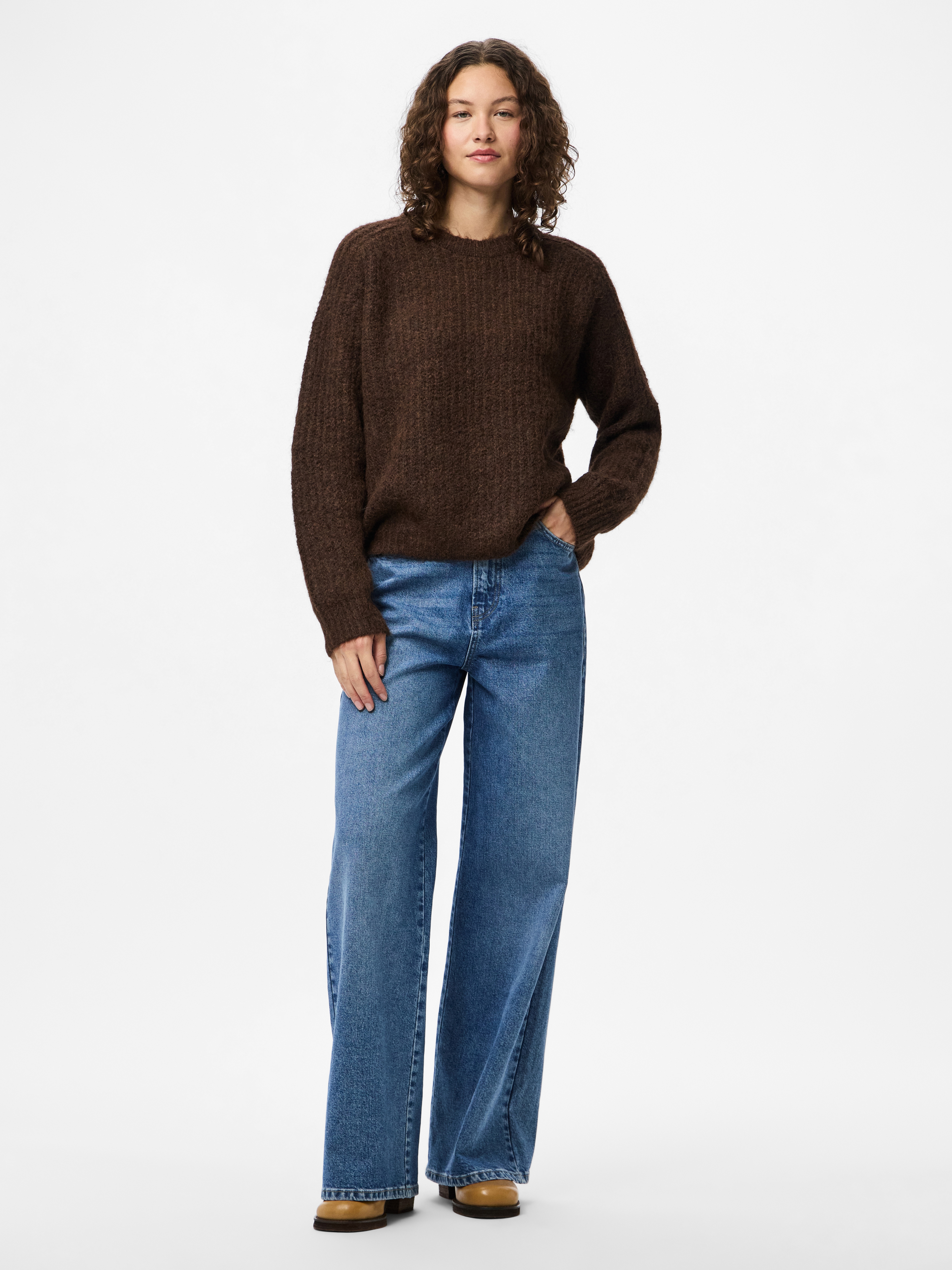 Thumbnail - pieces Strickpullover "PCCLEO LS O-NECK CHUNKY KNIT NOOS BC"