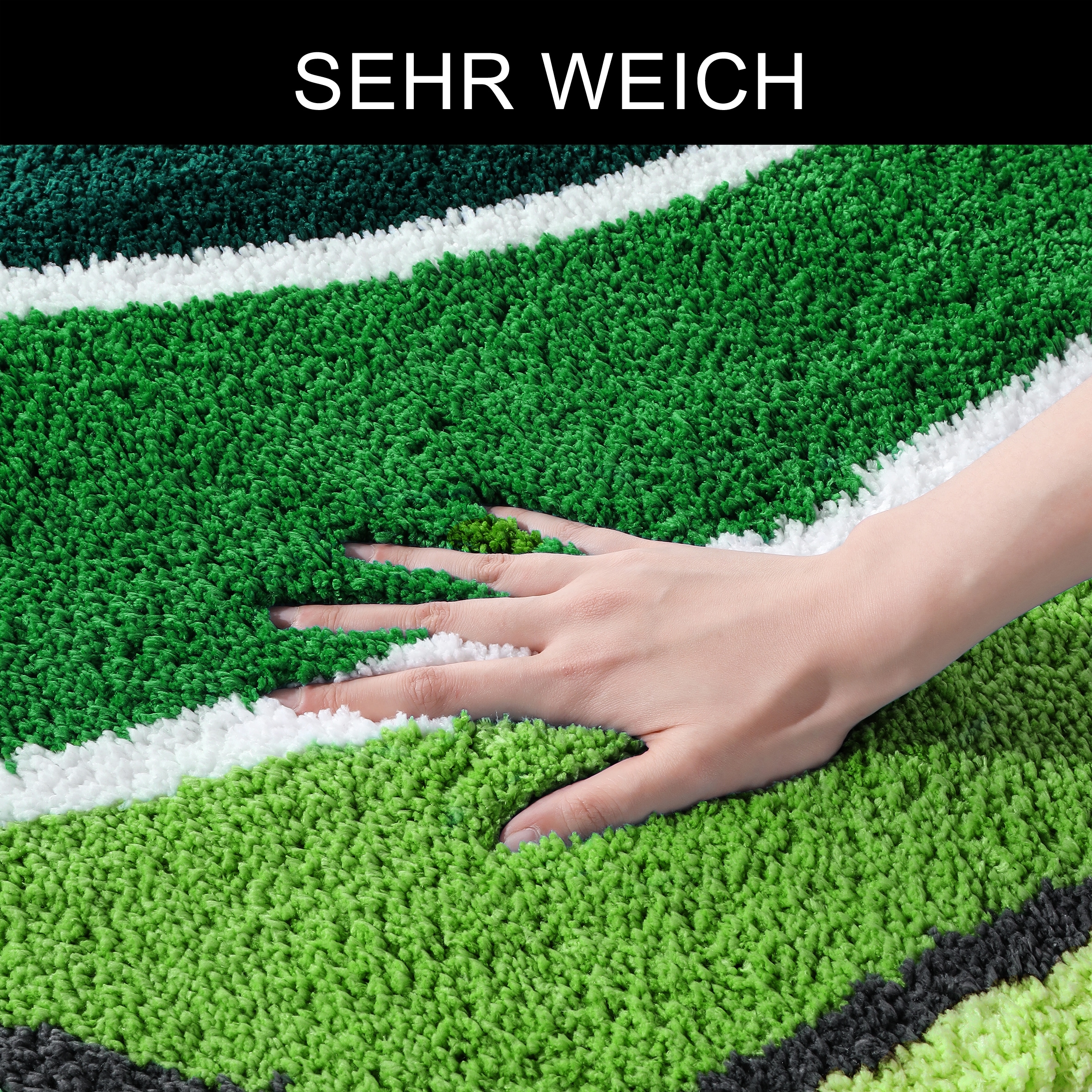 my home Badematte »Juna mit Muster, Badvorleger, Badezimmer Teppich, Duschvorleger«, rutschhemmend beschichtet, strapazierfähig, besonders weich, Design, Badematten, Badteppich