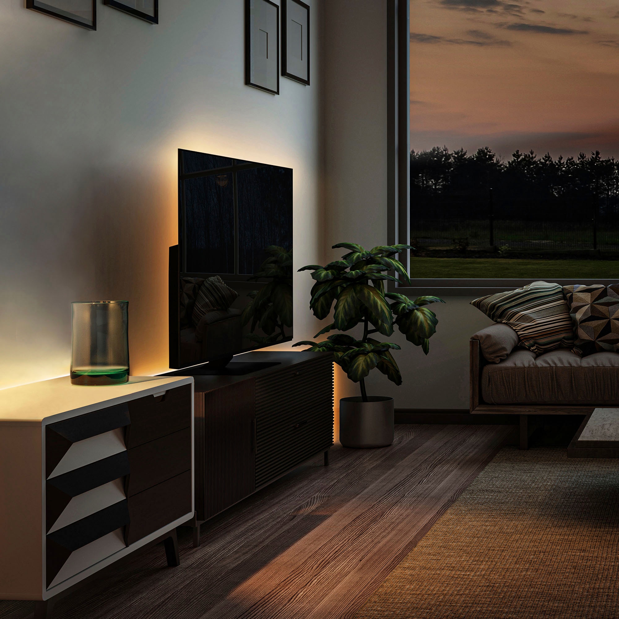B.K.Licht LED-Streifen »USB LED Strip«, 150 St.-flammig, Lichtleiste, mit Fernbedienung, selbstklebend