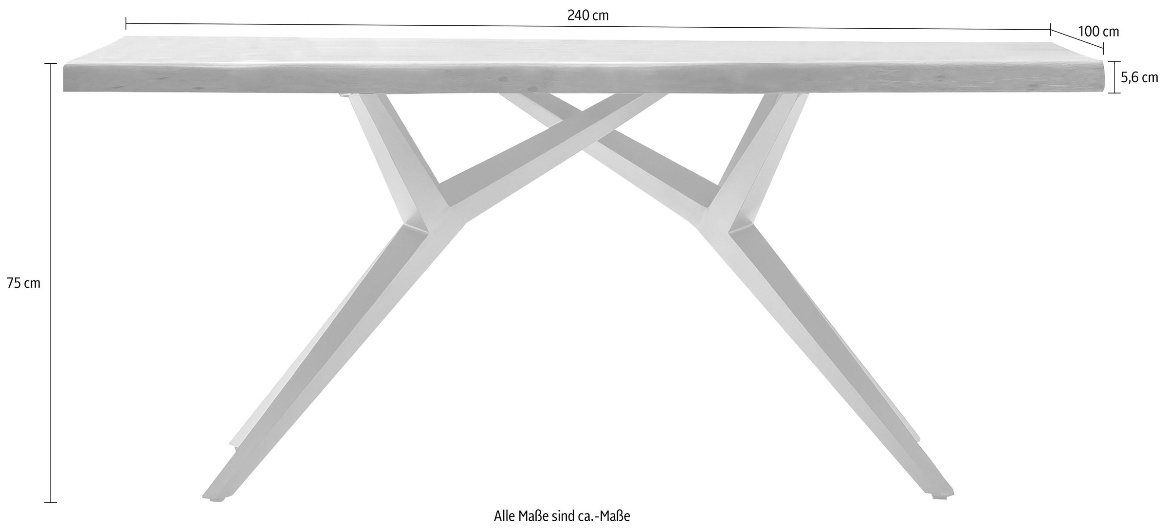 Esstisch SIT "Tables", gelb (mango), B:240cm, Tische, Esstisch, mit elegantem Metallgestell, Shabby Chic, Vintage 3