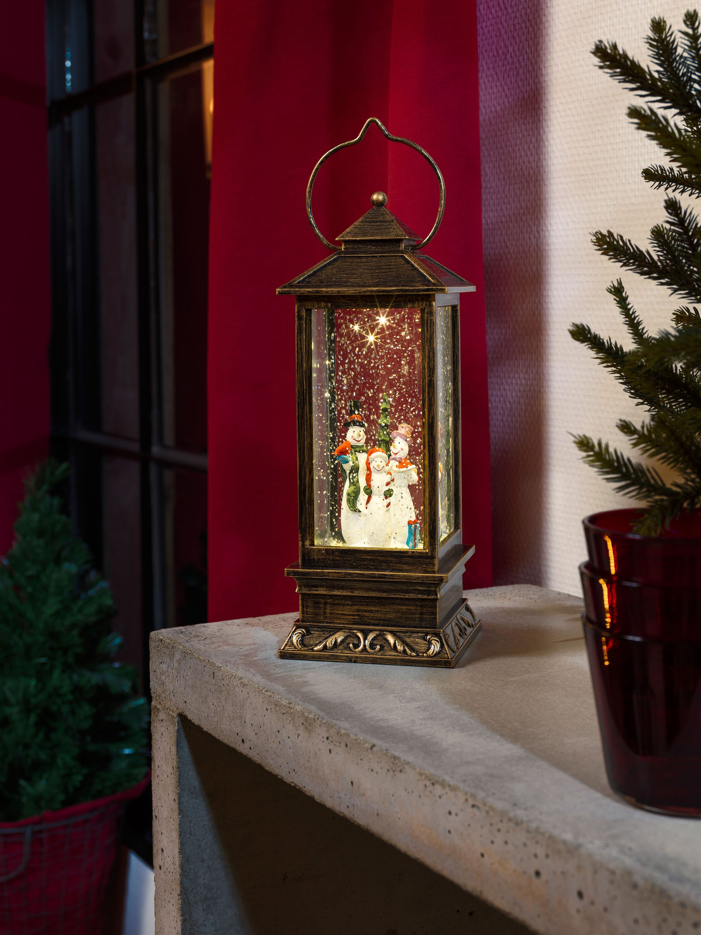 flammig-flammig, BAUR LED LED mit | Schneelaterne KONSTSMIDE Laterne bestellen 1 Schneemännern »Weihnachtsdeko«,