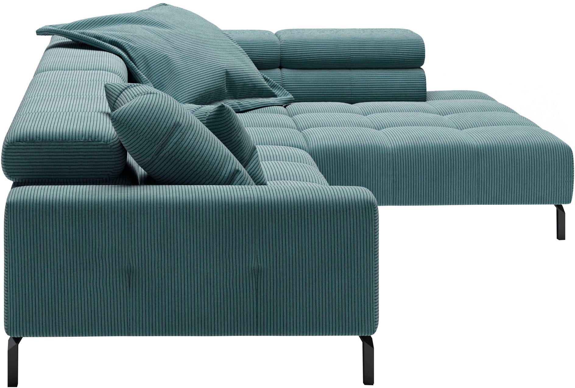 Places of Style Ecksofa »Cleveland, L-Form, incl. Kopfteilverstellung, Breite 311 cm«, wahlweise elektrischer Sitzvorzug