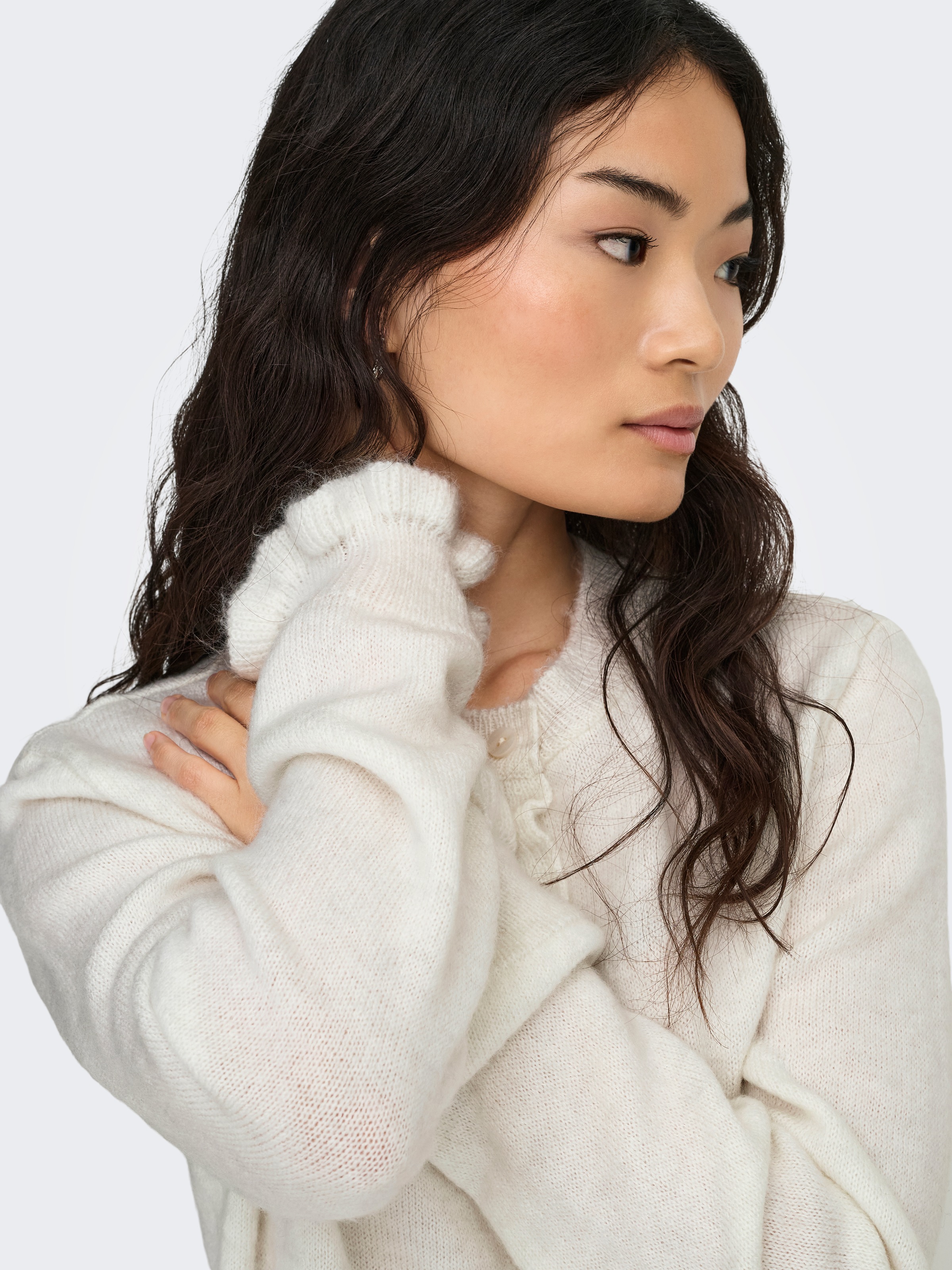 JDY Strickjacke »JDYLETTY L/S ON FRILL CARDIGAN KNT NOOS«