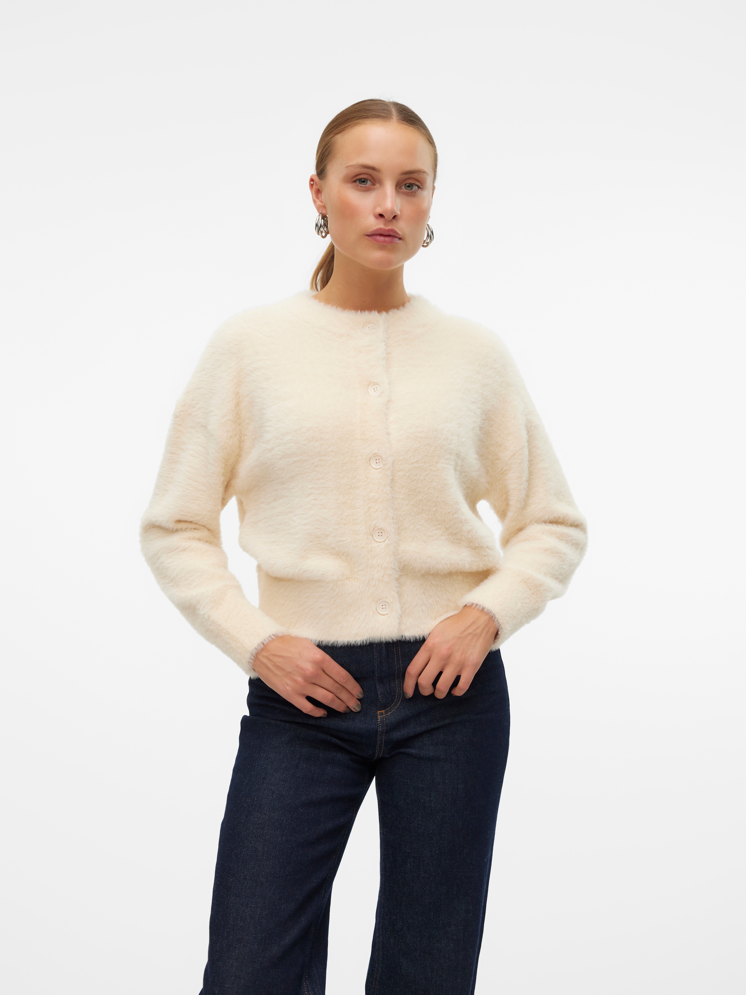 Vero Moda Strickjacke "VMALINA LS O-NECK CARDIGAN BOO" günstig online kaufen