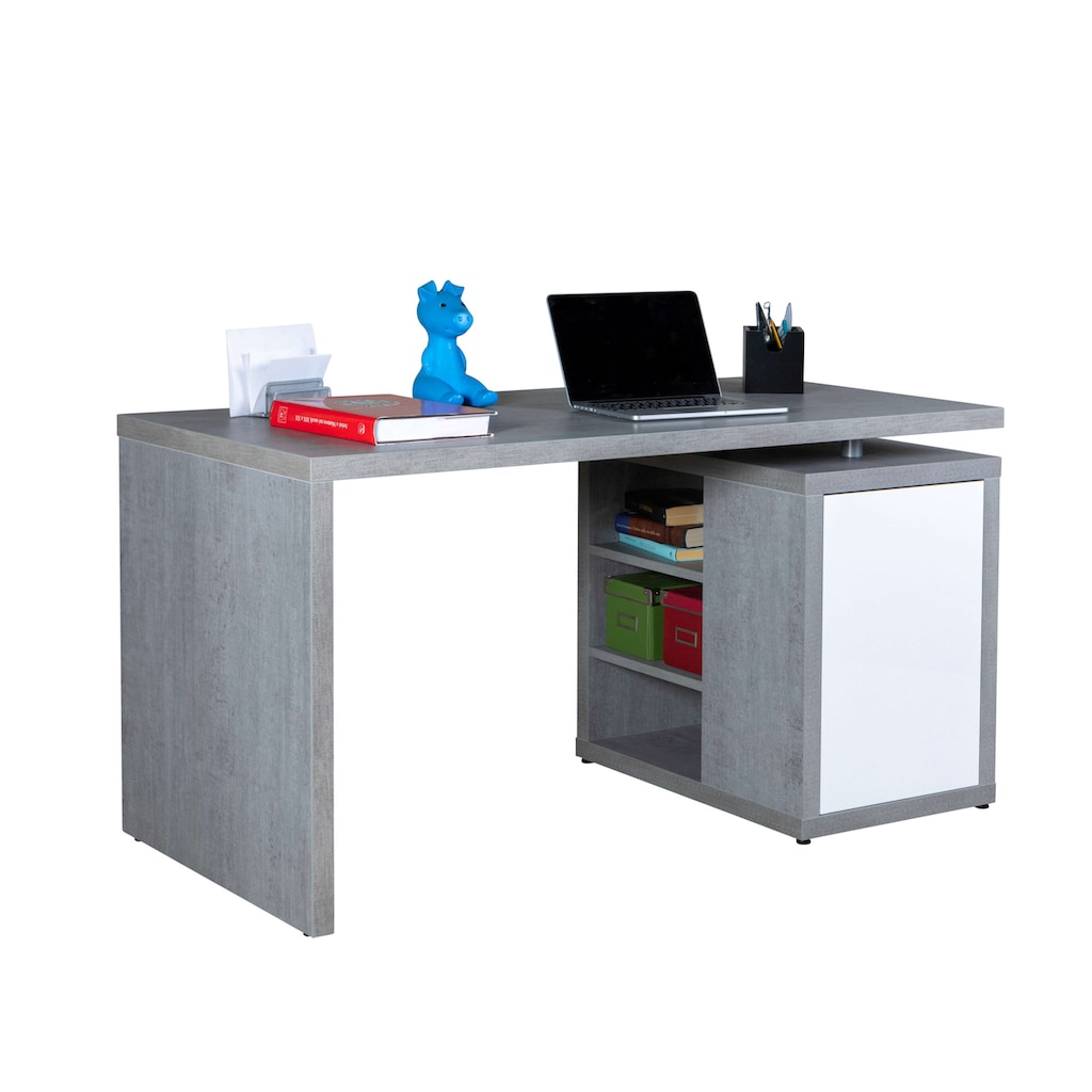 Composad Schreibtisch »PRATICO, 4 cm Plattenstärke, 1 Tür & 3 offene Seitenfächer«