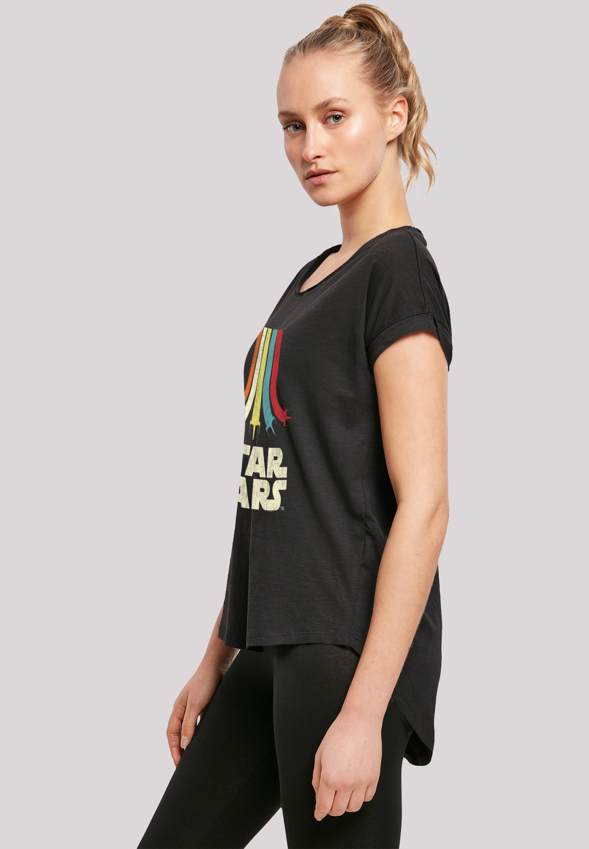 F4NT4STIC T-Shirt »Star Wars Retro Rainbow Regenbogen«, Print