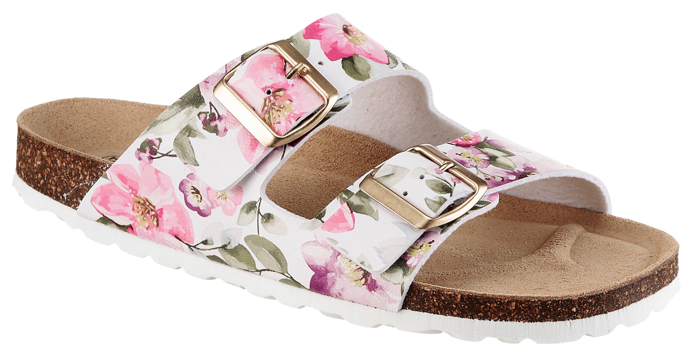 Aniston SHOES Pantolette  Hausschuh, Sommerschuh mit Blumendruck - NEUE KOLLEKTION