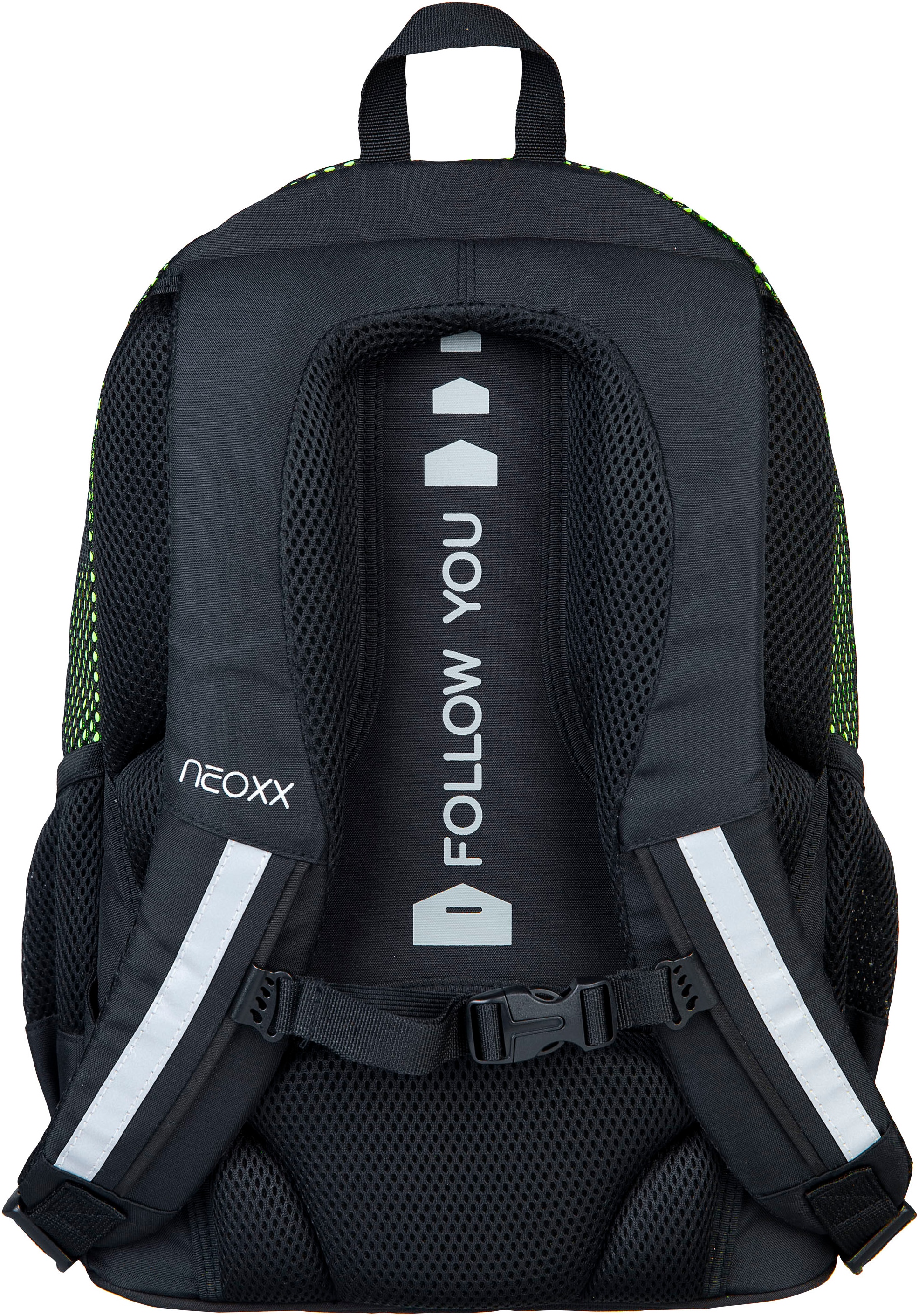 neoxx Schulrucksack »Flow, All about Neon«, teilweise aus recyceltem Material