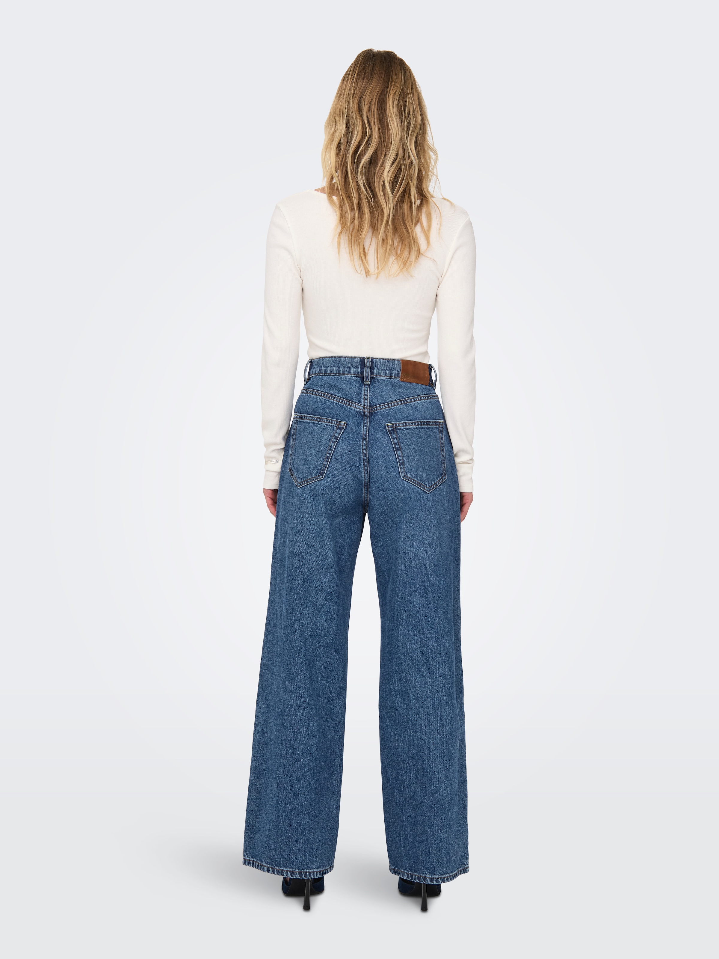 ONLY High-waist-Jeans »ONLHOPE HW WIDE DNM ADD465 NOOS« Baumwolle