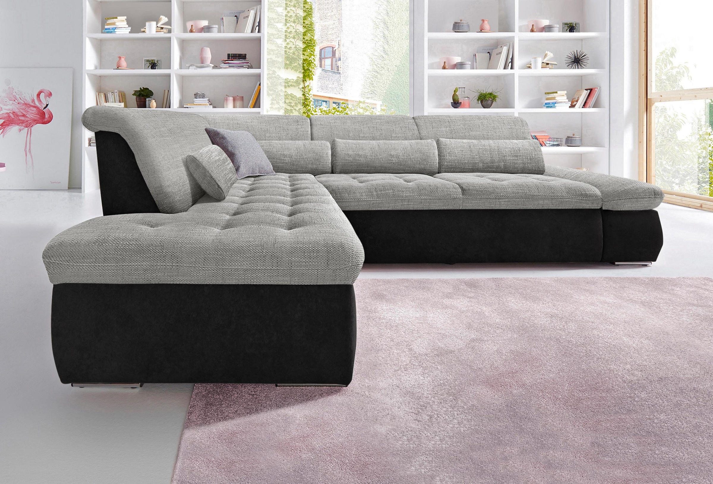 DOMO collection Ecksofa »Aldo L-Form«, mit Ottomane, wahlweise mit Bettfunktion