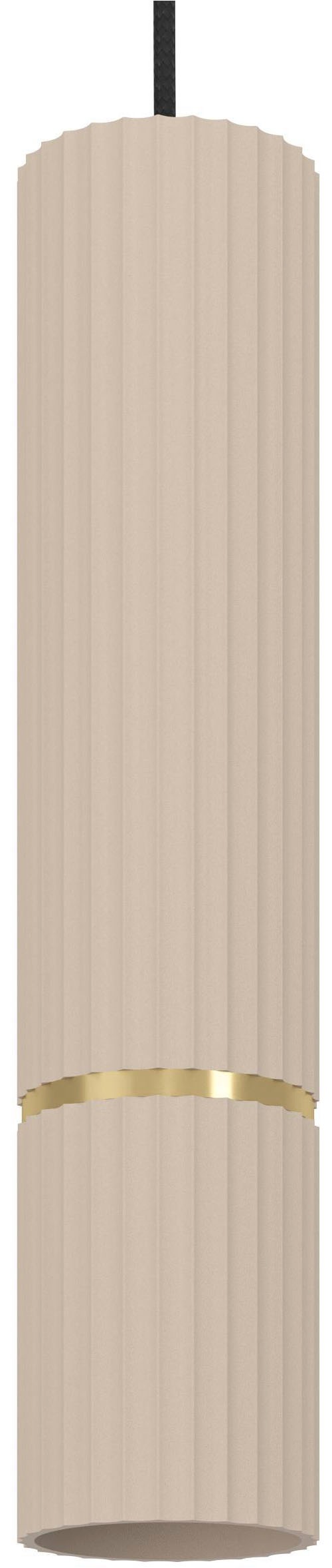 EGLO Hängeleuchte »Caminia Hängelampe, beige und gold, Esstischlampe, Pendelleuchte, GU10« GU10 1 Stk. Hängeleuchte - H110 x Ø6 cm - sandfarben, messing-gebürstet