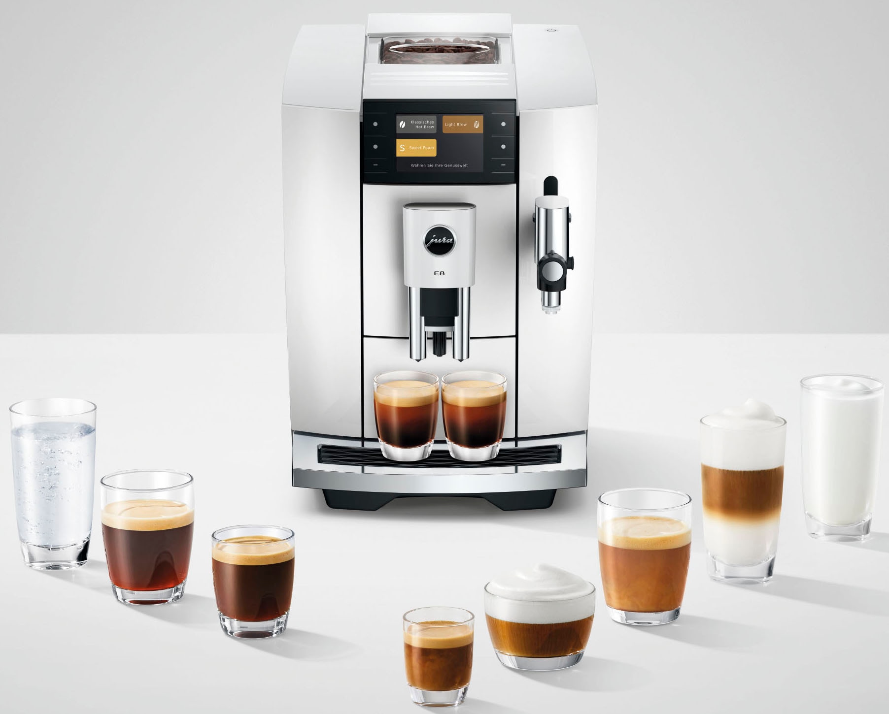 JURA Kaffeevollautomat »15747 E8 Piano White (ED)«