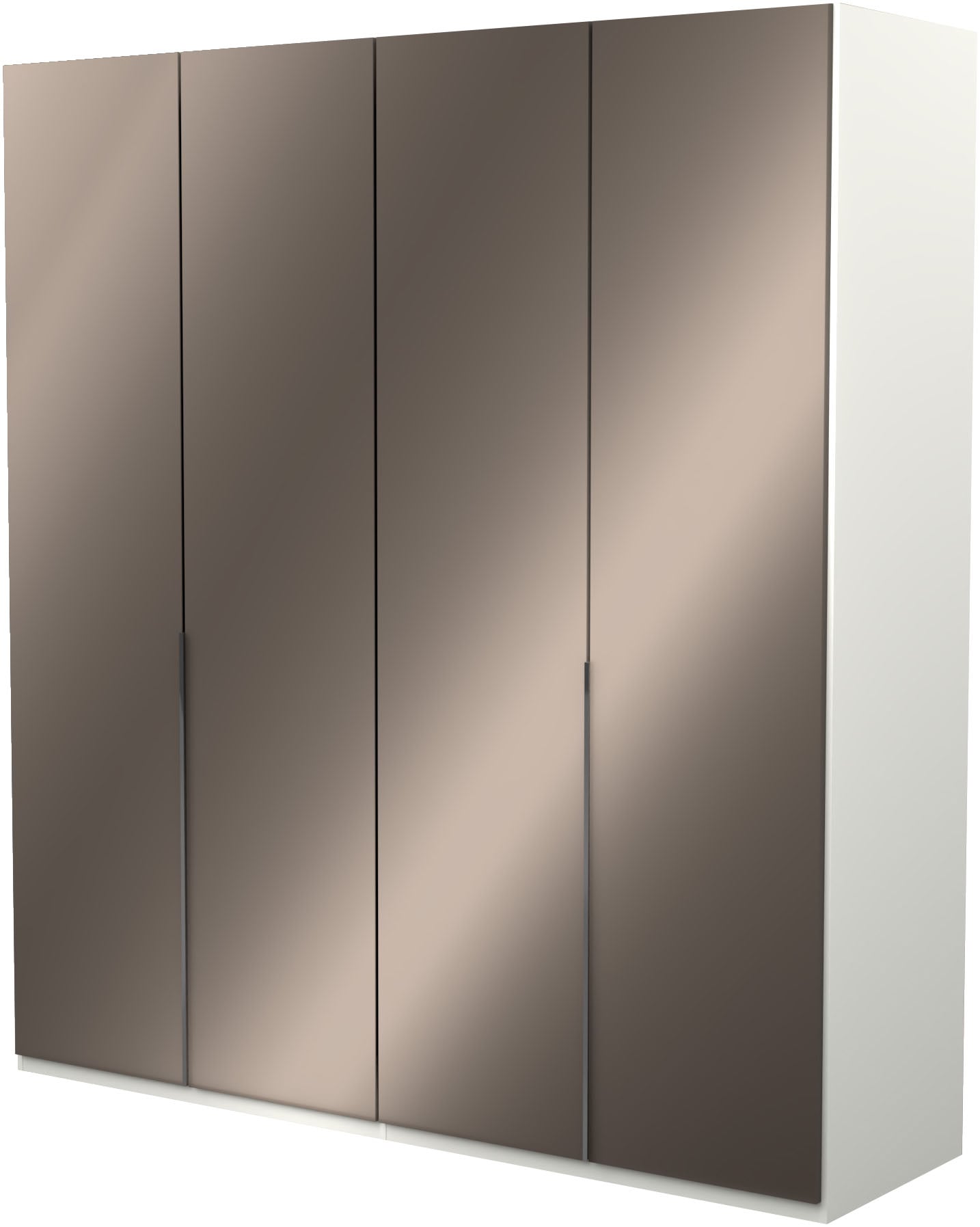 Musterring Kleiderschrank "San Diego, Kleiderschrank, Schrank, Garderobe, mit Glastüren" 1 Stk. tlg. 4-türig (gedämpft), 4 Böden, 2 Kleiderstangen, Chromgriffe