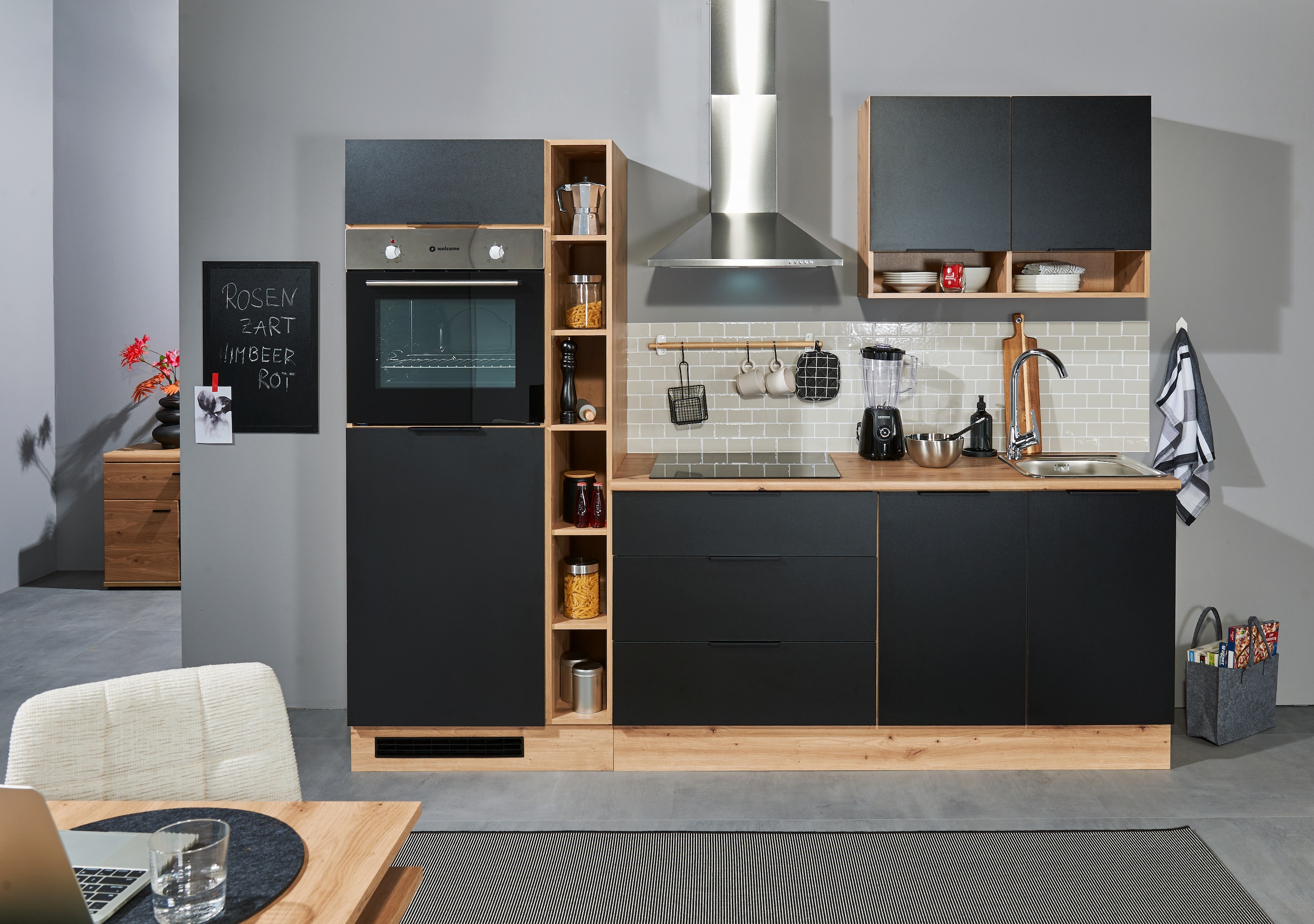 BASIC by Balculina Küchenzeile »Oskar B/H/T 250x211x60 cm« Breite 250cm, wahlweise mit E-Geräte, L/R montierbar