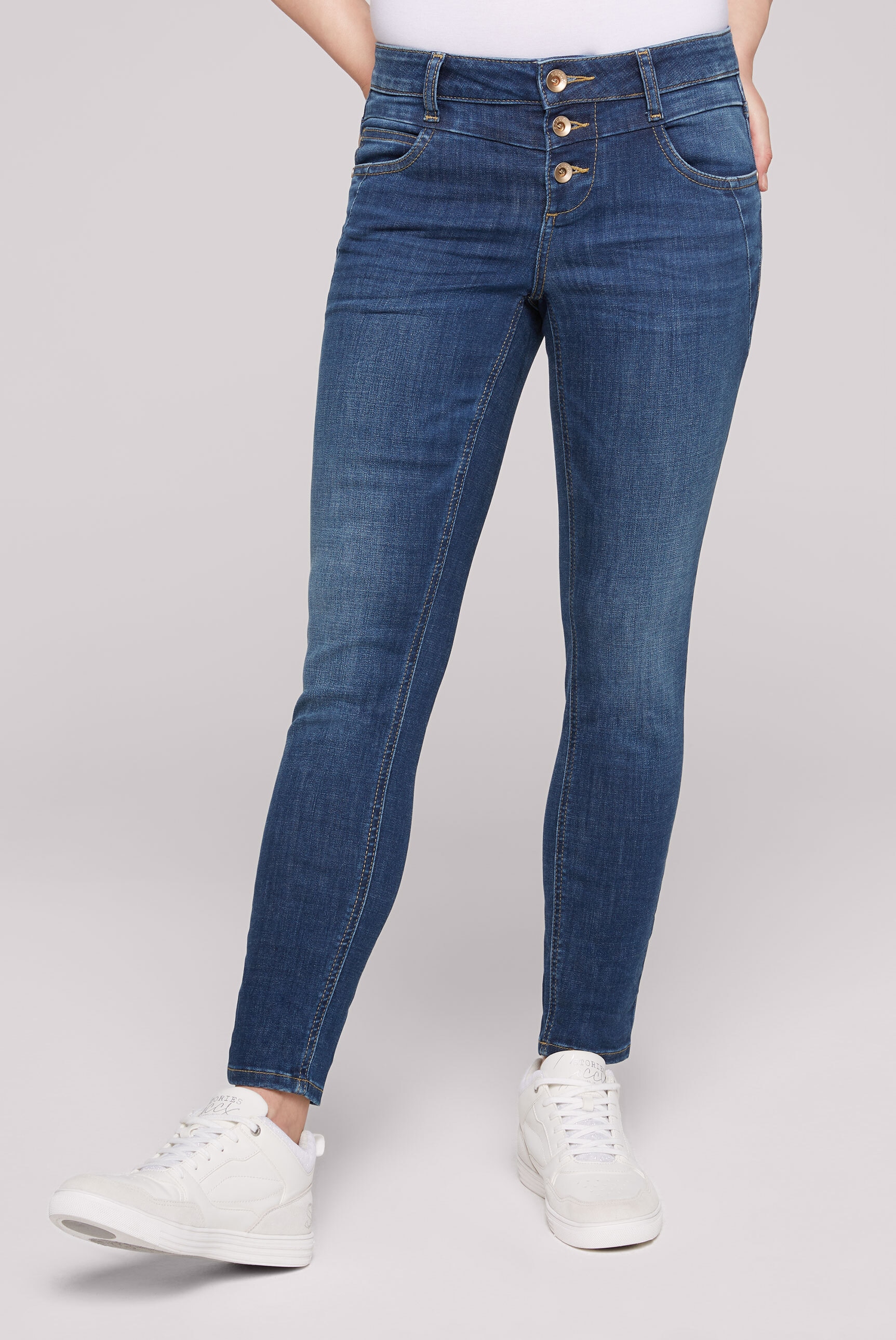 SOCCX Slim-fit-Jeans, mit verkürztem Bein