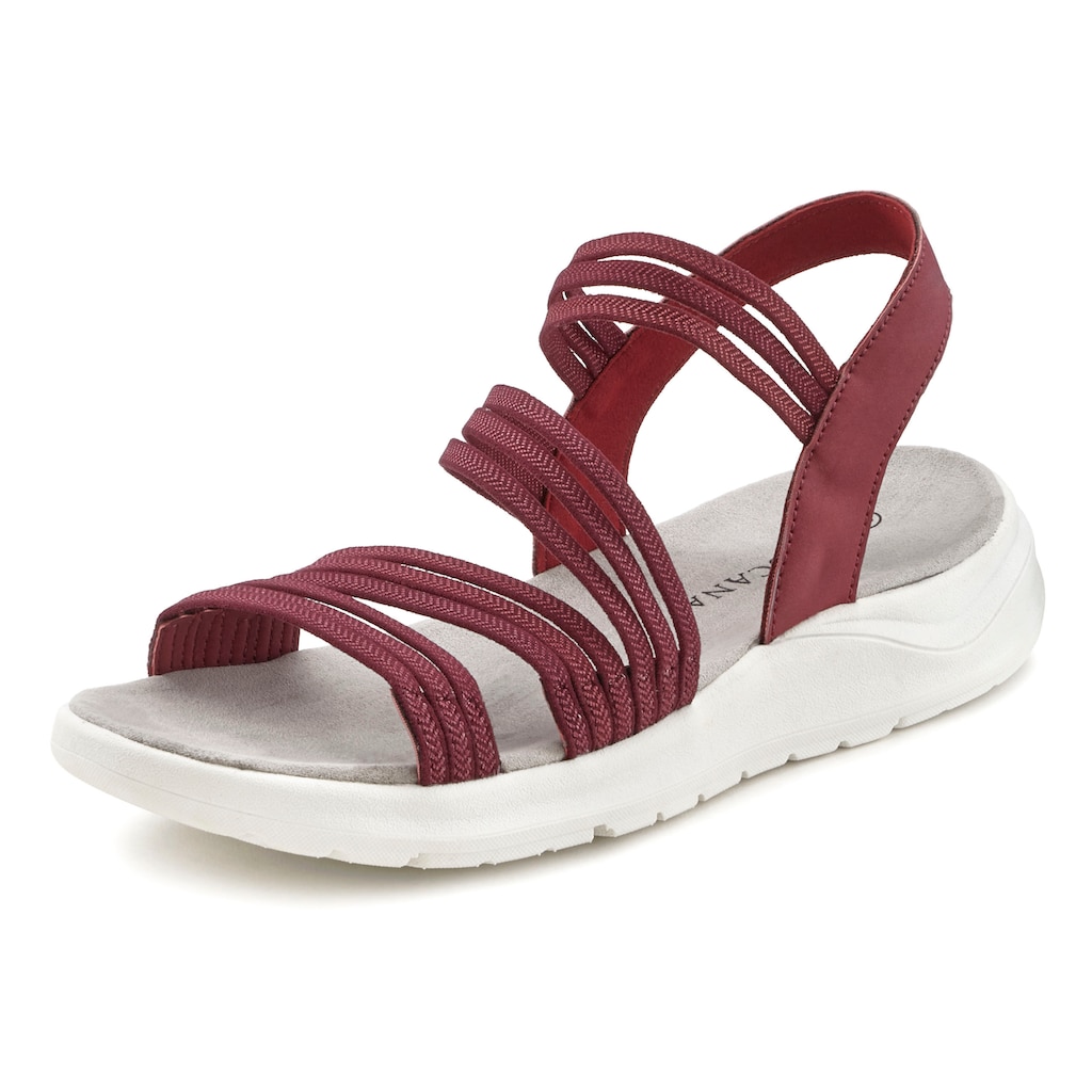 LASCANA Sandale, Sandalette, Sommerschuh, ultraleichter Sohle,elastische Riemchen VEGAN