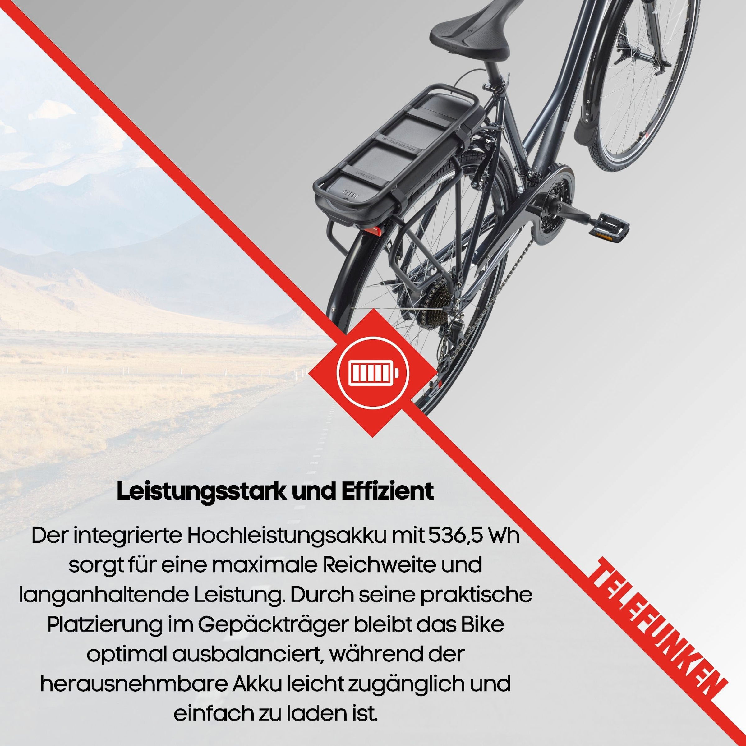 Telefunken E-Bike »E-Trekking Expedition XT485 Damen«, 21 Gang, Shimano, Acera, Heckmotor 250 W, Pedelec, Elektrofahrrad, Trekkingrad, Damen, innerhalb StVZO, 28 Zoll