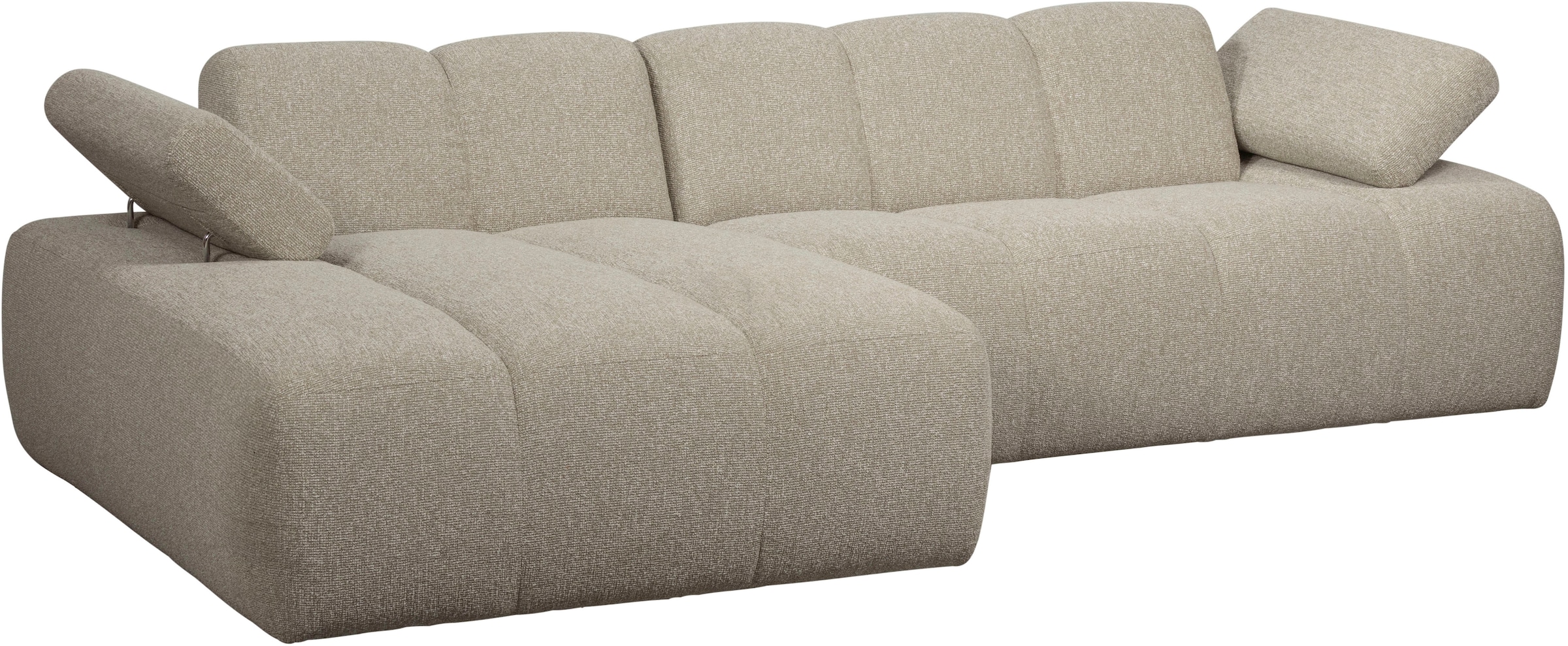 WOOOD Chaiselongue »Mojo Bouclé-Bezug mit verstellbarer Armlehne, H 74 x B 284 x T 160 cm« Tragkraft 360 kg, Maximale Verschleißfestigkeit, Pfleiglicht
