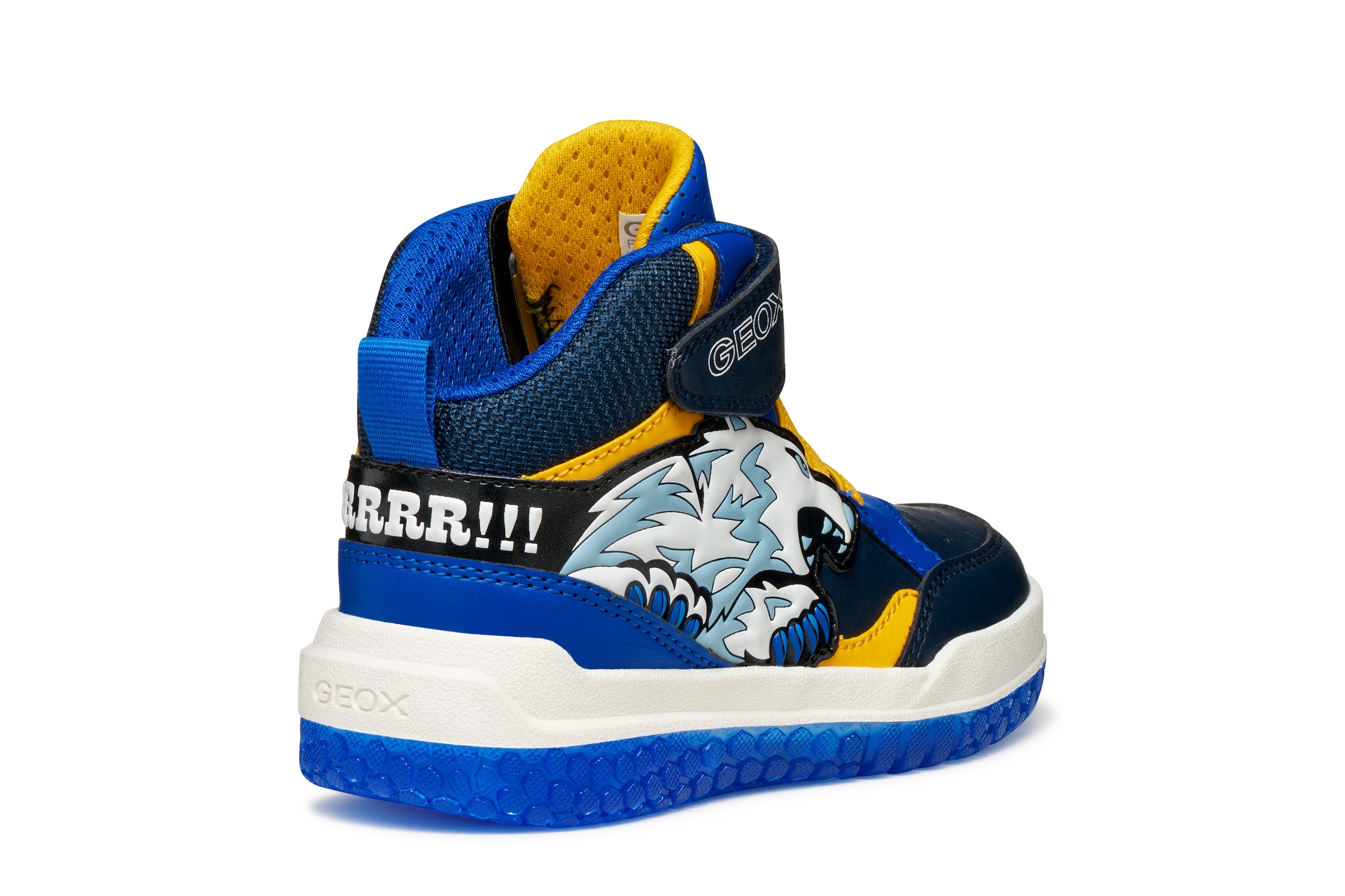 Geox Sneaker »J BUZZERLIGHT BOY Blinkschuh«, Schnürboots mit cooler Blinkfunktion, Größenschablone zum Download