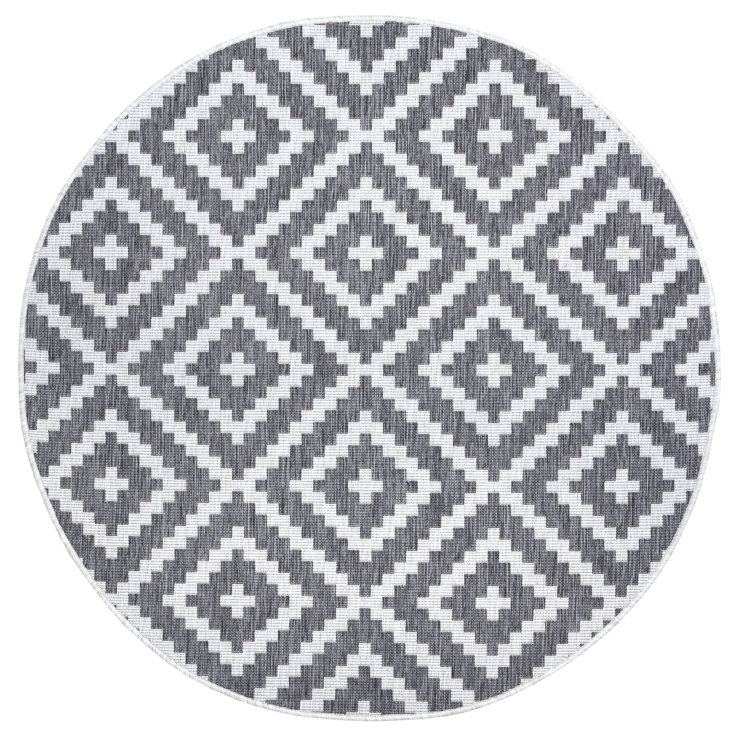 my home Teppich »Ronda Wendeteppich«, rund, 5 mm Höhe, Sisal-Optik, Flachgewebe, In- und Outdoor, geometrisches Boho Design