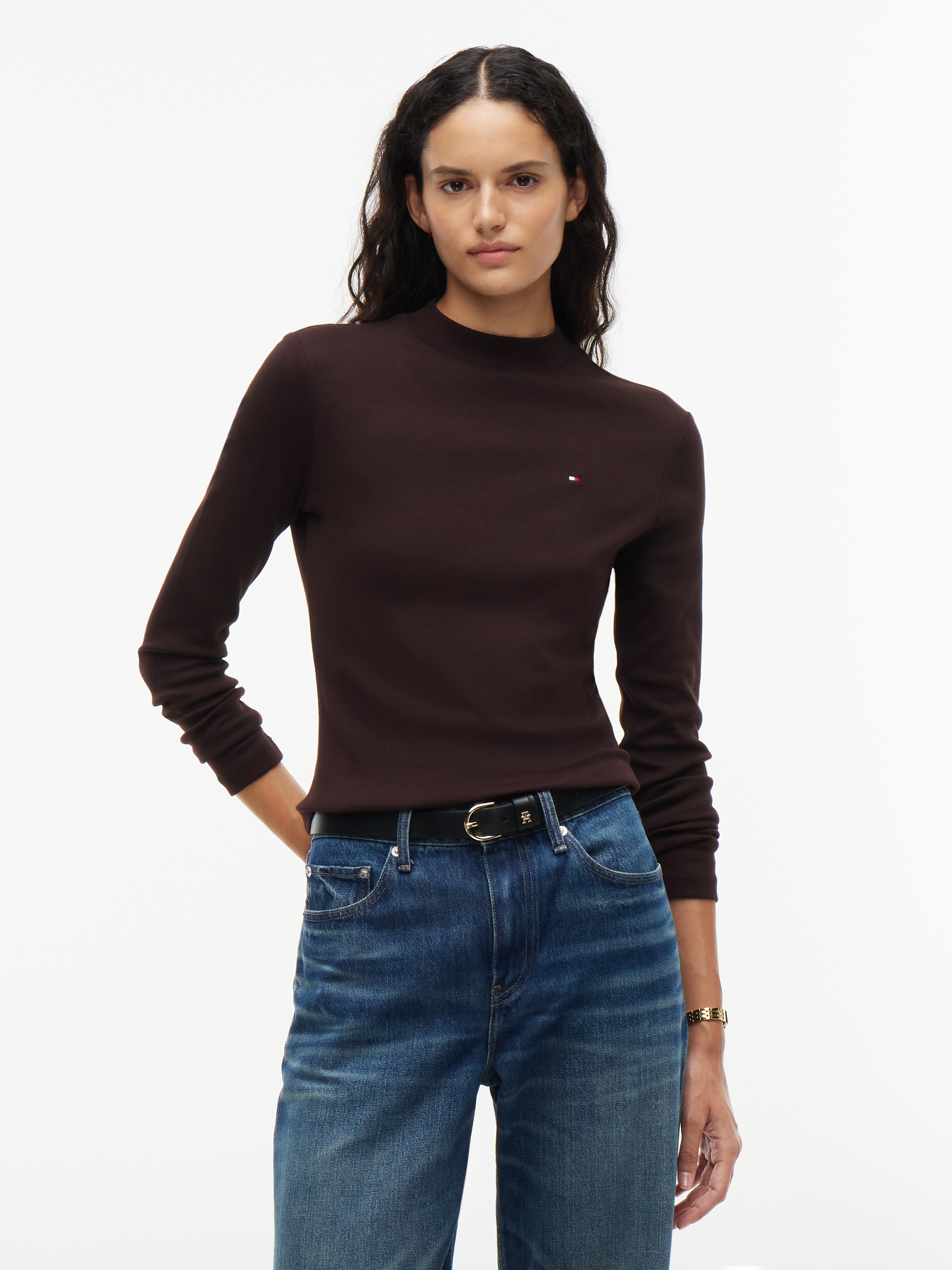 Tommy Hilfiger Langarmshirt "SLIM CODY MOCK-NK LS" Baumwolle, slim fit