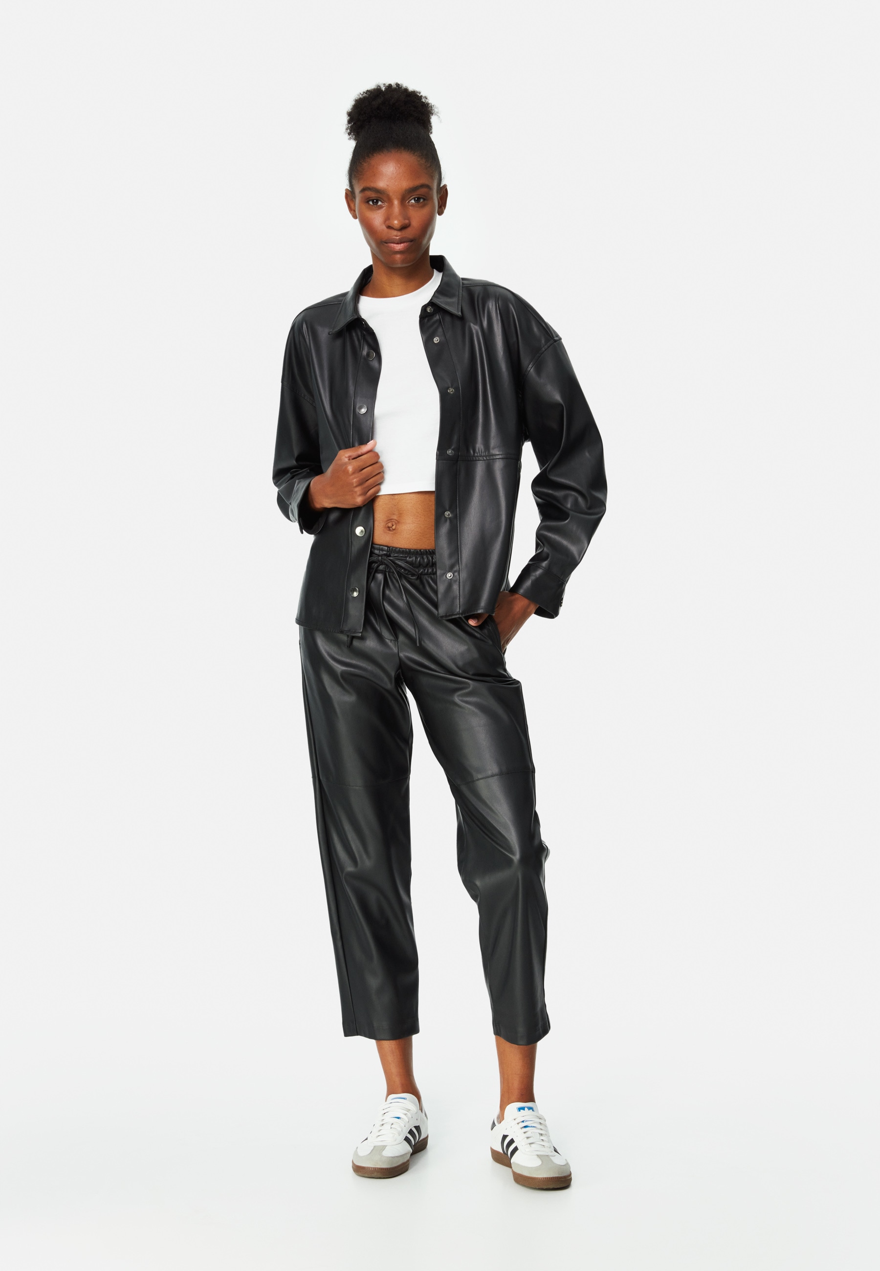 7/8-Hose »LEATHER PANTS«, Leder Look Hose