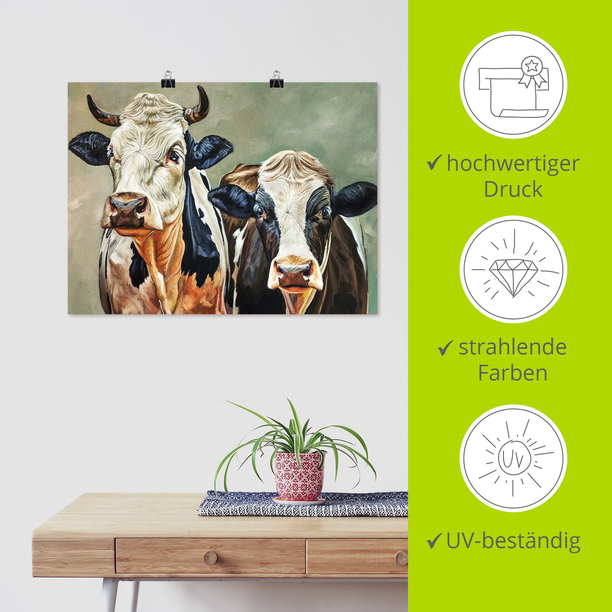 ARTLAND Moo-Ment Wall Art Green 80x60cm 2