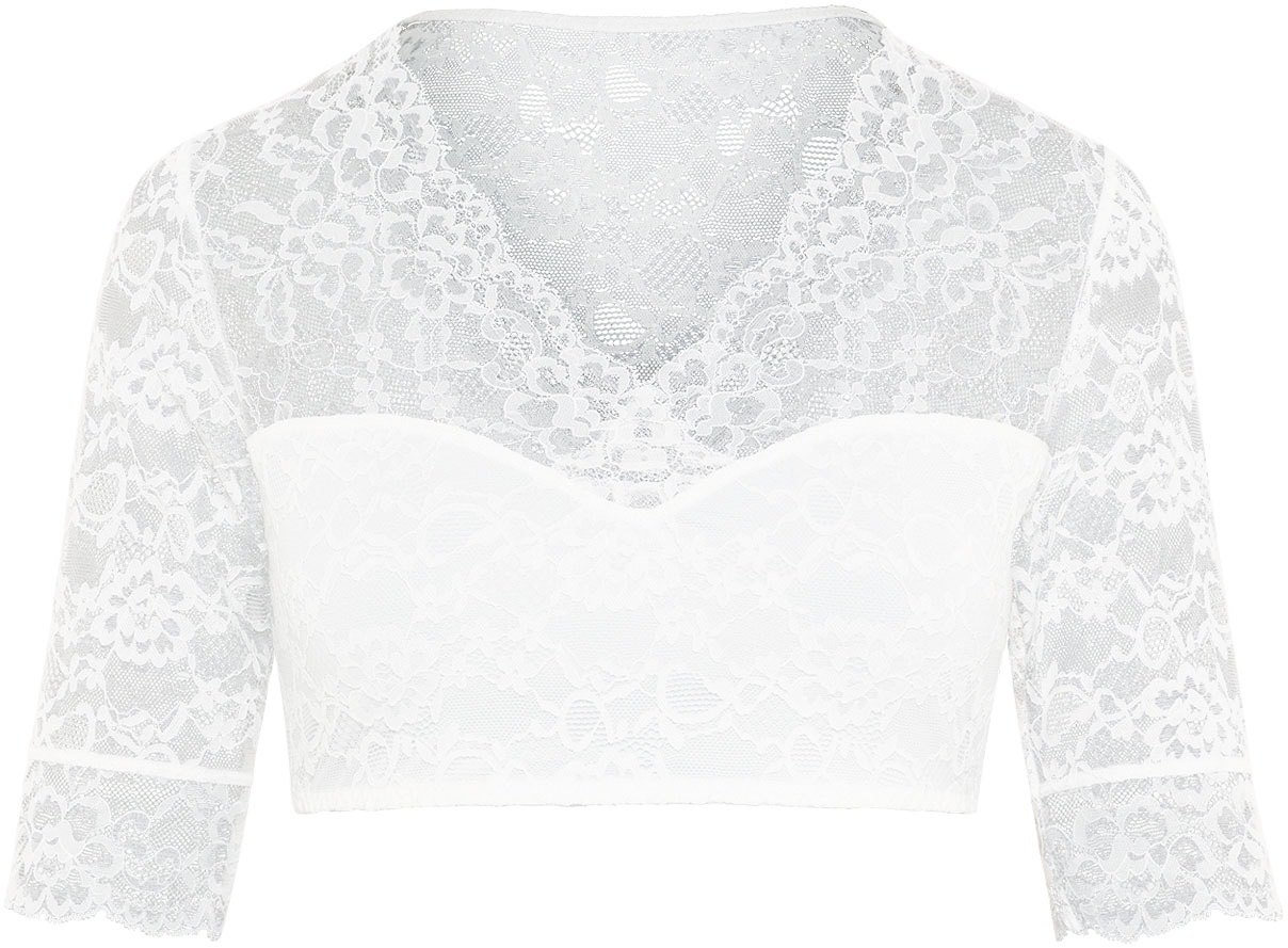 Susa Dirndlbluse "Wiesn-Zauber" florale Spitze, halbarm, elastisch, V-Aussc günstig online kaufen