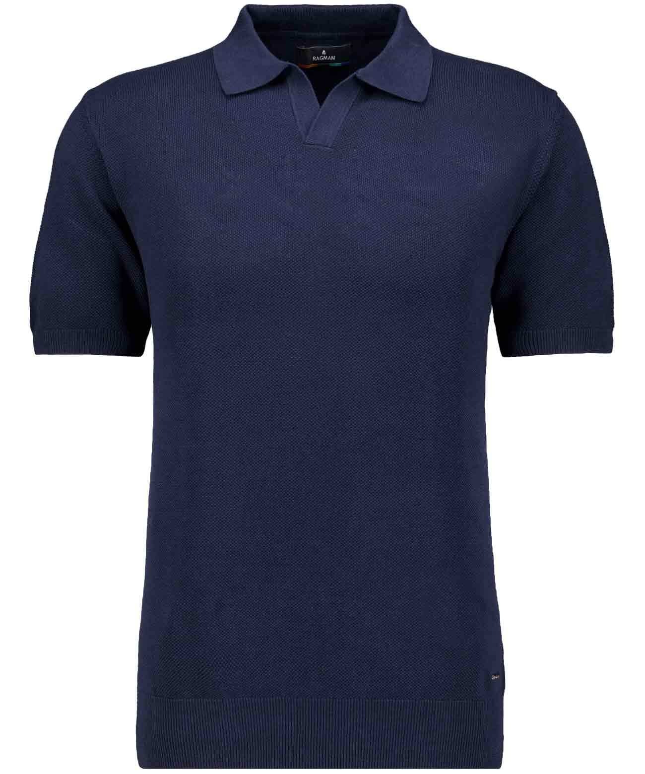 RAGMAN Men's Fine Knit Short Sleeve Pullover Navy Blue Size 50 2