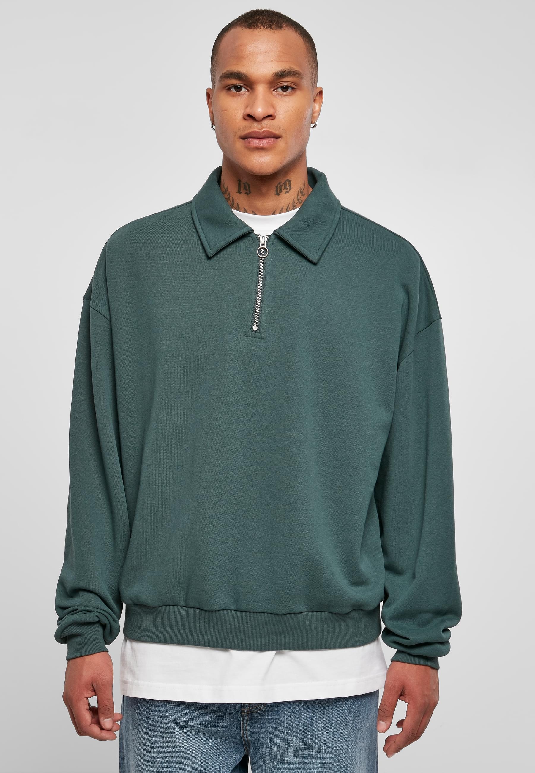 URBAN CLASSICS Rundhalspullover »Urban Classics Herren Shirt Collar Crew«, (1 tlg.)