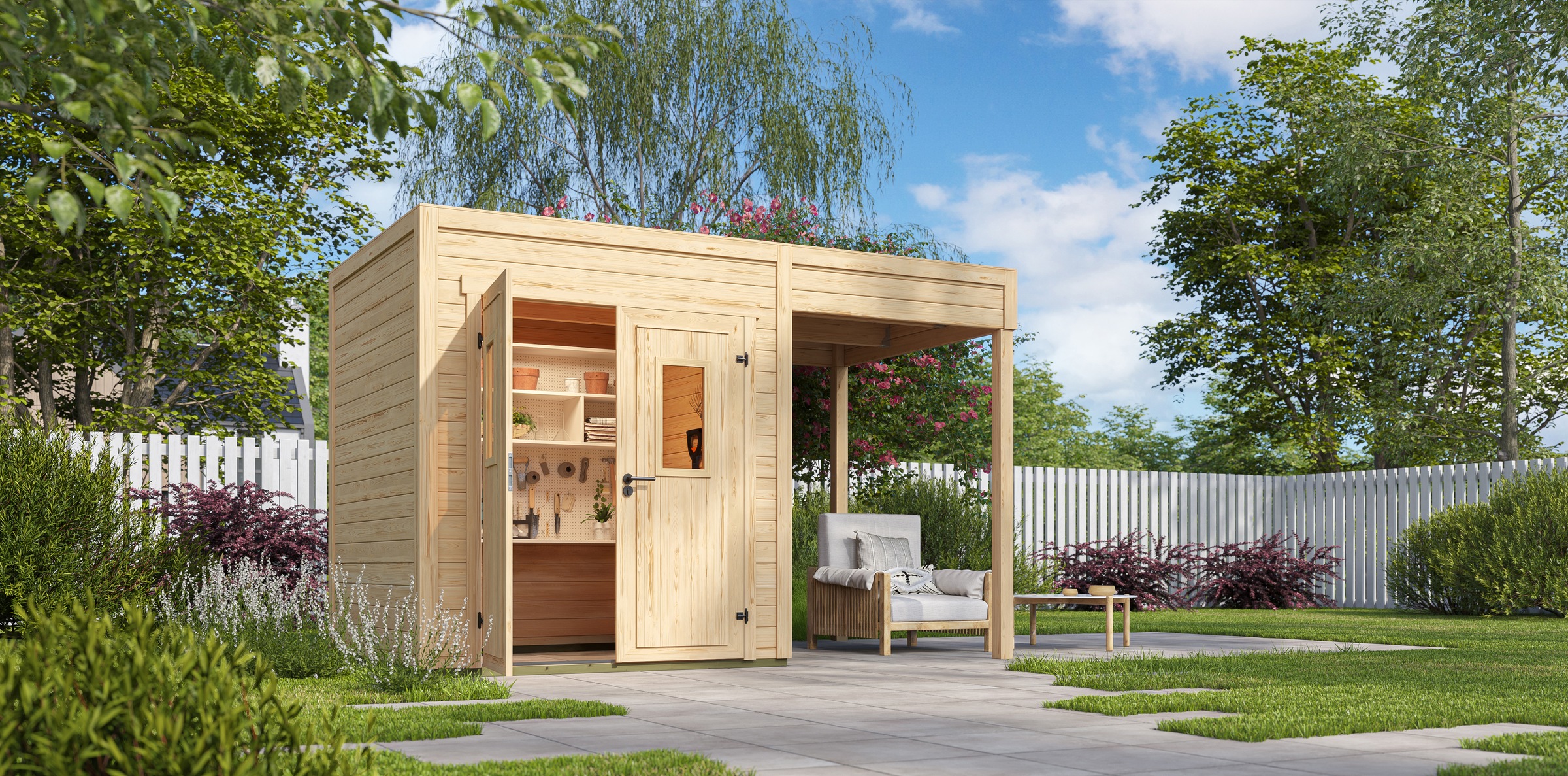 Nordic Holz Gartenhaus-Anbaudach "FELIX FYNN 1 1,5 A", Flachdach günstig online kaufen
