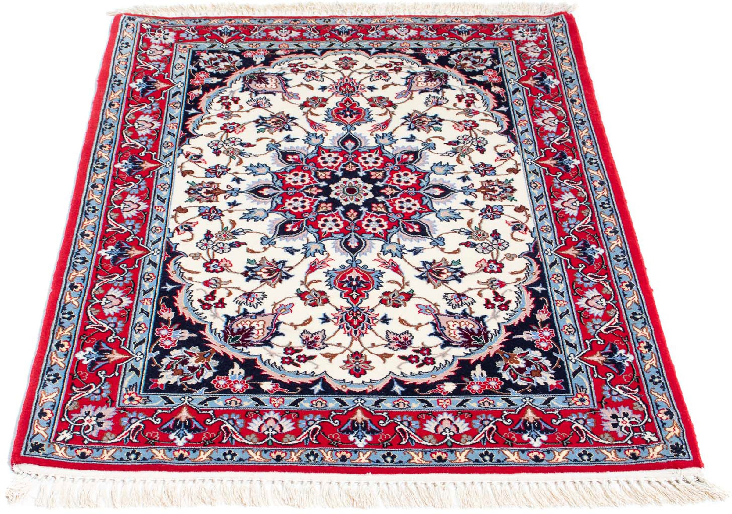 morgenland Orientteppich "Perser - Isfahan - Premium - 115 x 84 cm - rot", rechteckig, 6 mm Höhe, Wohnzimmer, Handgeknüp