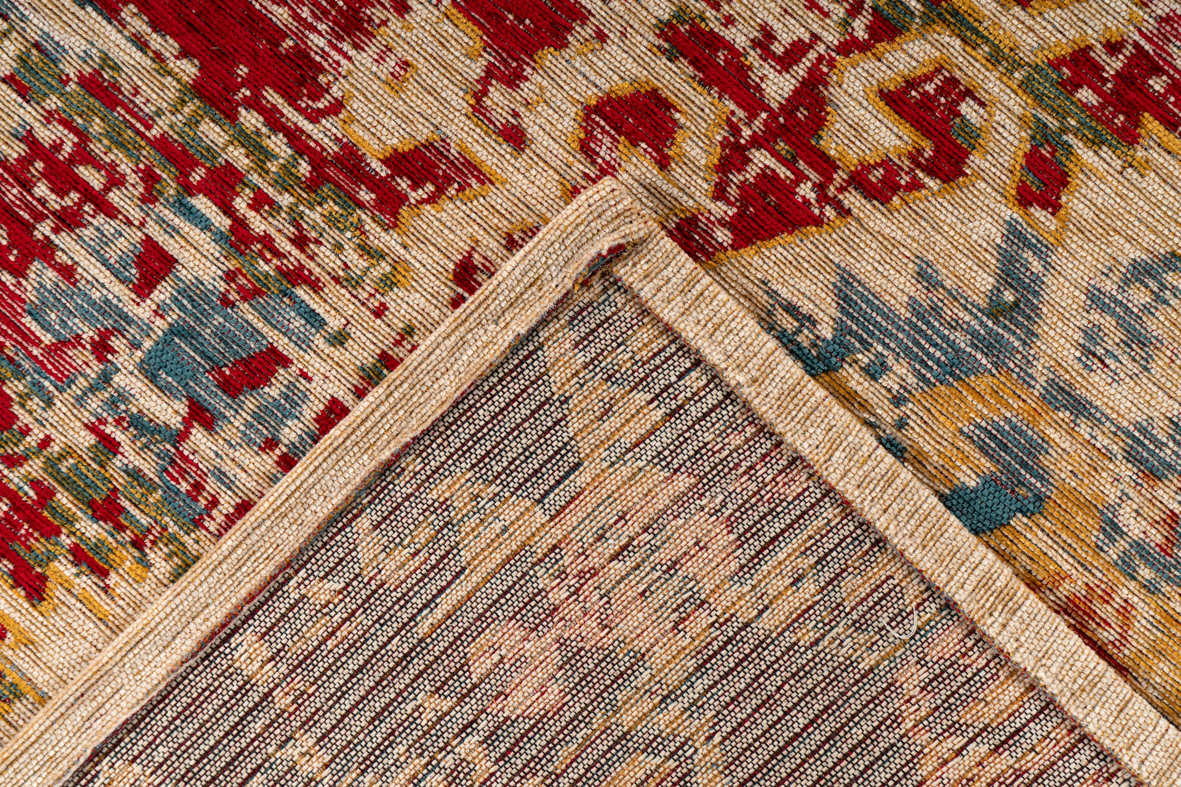 Padiro Teppich »Charme 125«, rechteckig, Chenille Flachgewebe im Vintage Stil