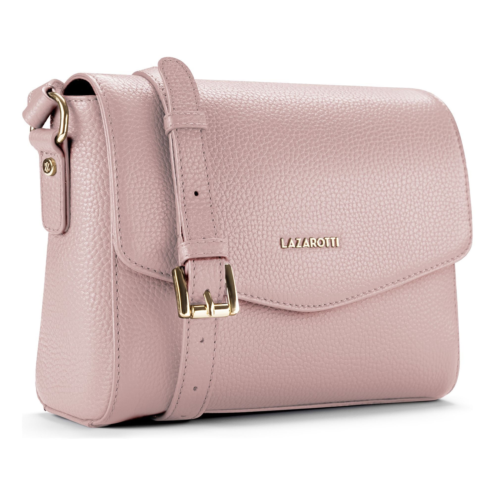 Lazarotti Umhängetasche »Bologna Leather Crossbody Umhängetasche Leder 22 cm«