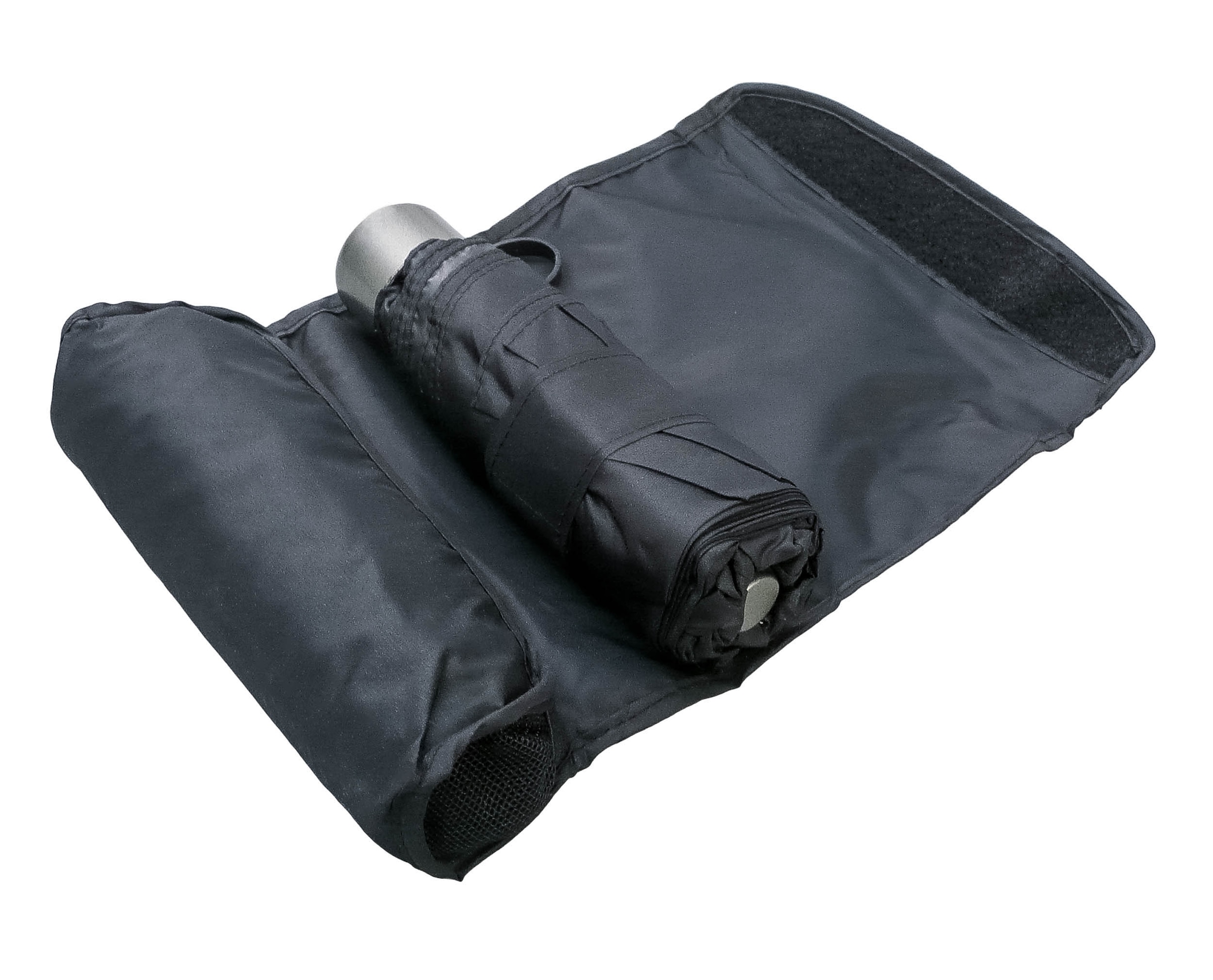 EuroSCHIRM® Taschenregenschirm »Der kleine Riese, schwarz«, besonders leicht, super flach und extra klein
