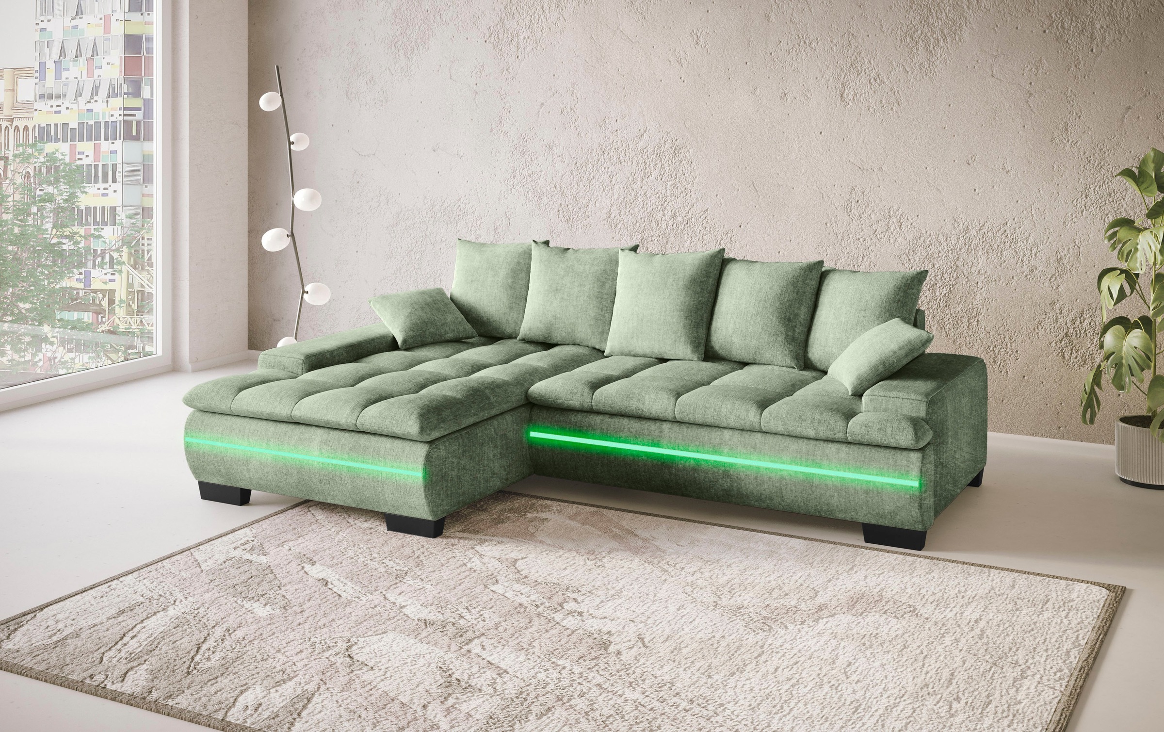 Mr. Couch Ecksofa "Haiti II, L-Form", RGB-LED Beleuchtung, wahlweise mit Ka günstig online kaufen