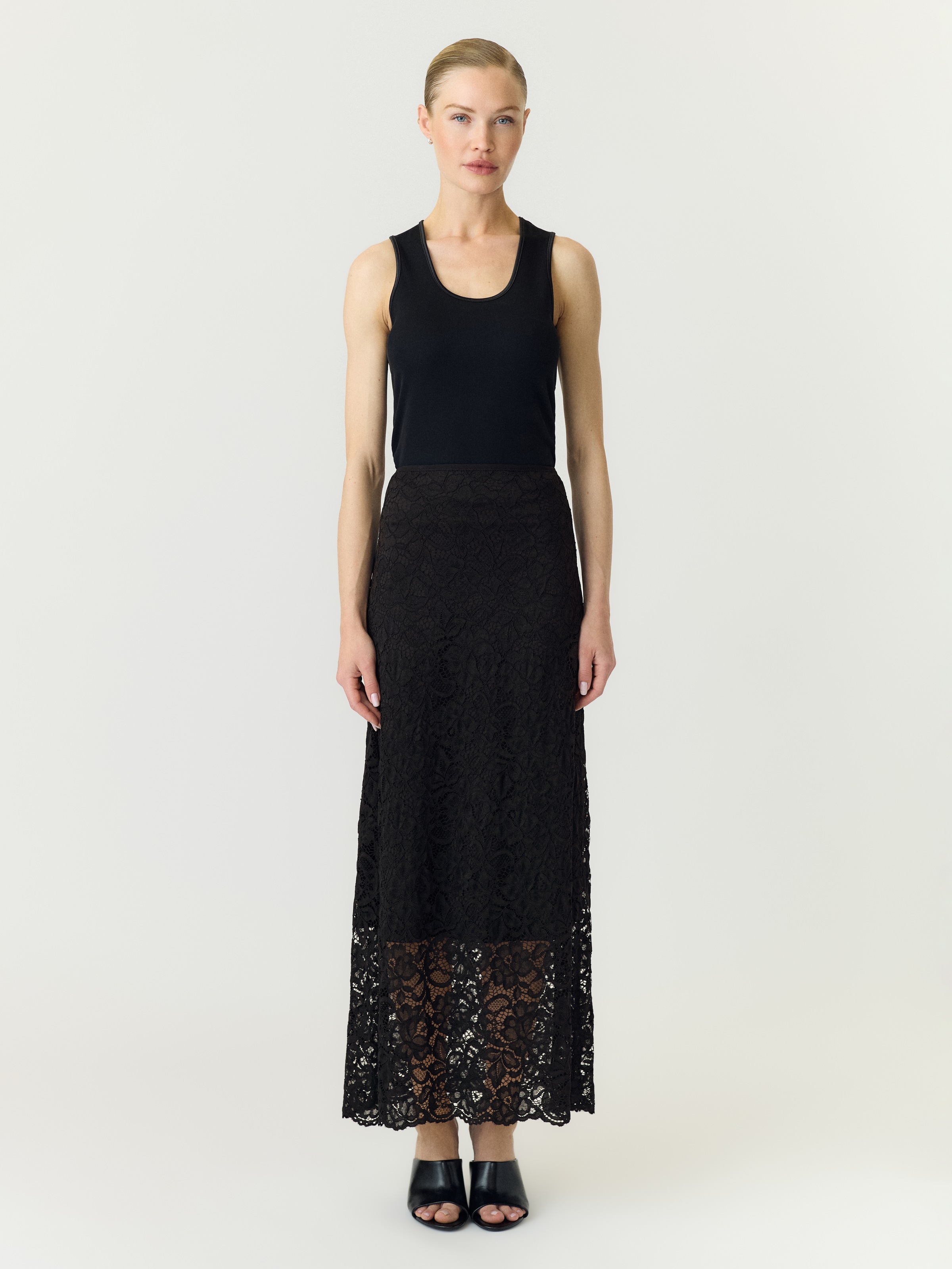 Y.A.S Maxirock »YASLACEY HW LONG LACE SKIRT S. NOOS« Materialmix, high waist