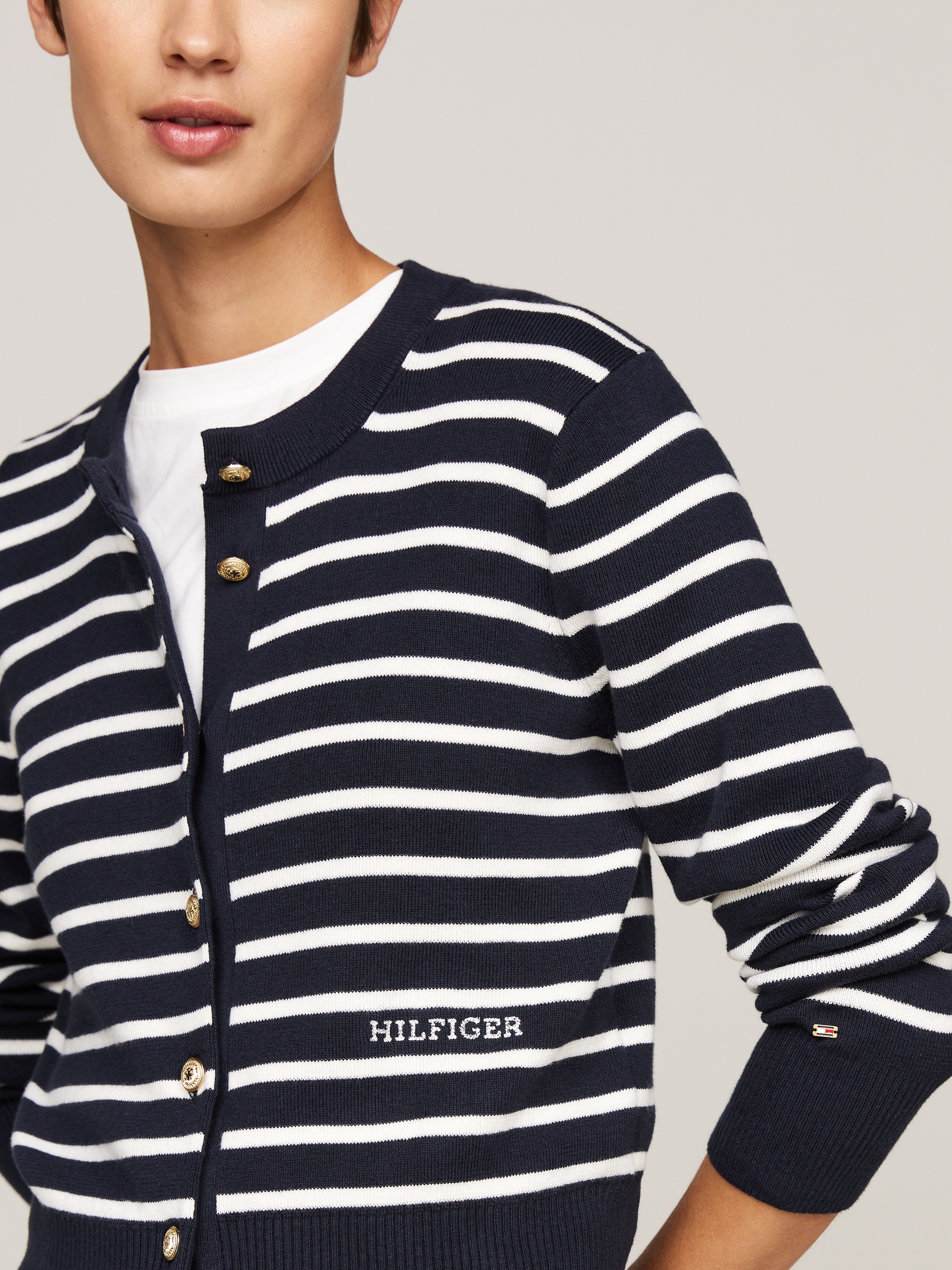 Tommy Hilfiger Strickjacke, mit Logoprägung