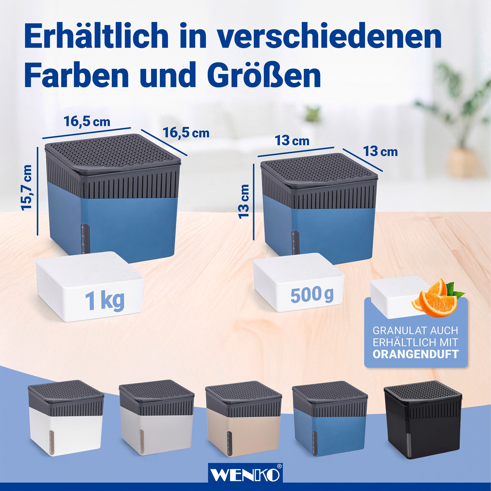 WENKO Luftentfeuchter »Cube« für 80 m³ Räume 2 x 1000g