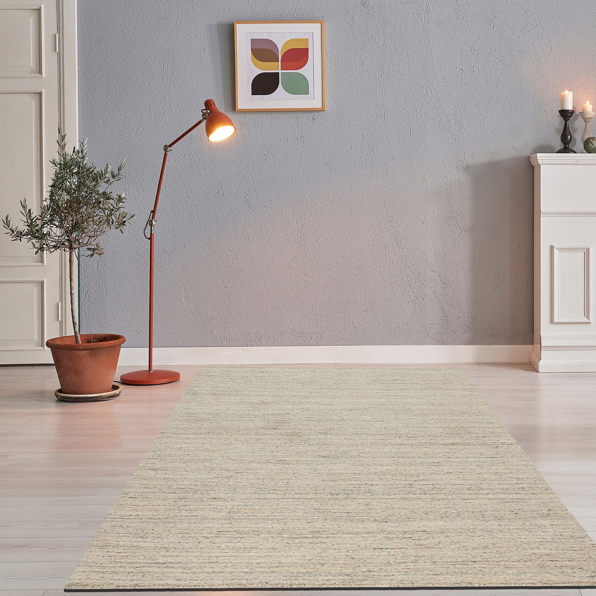 THEKO Wollteppich »Pure UNI«, rechteckig, 14 mm Höhe, Handwebteppich, meliert, reine Wolle, handgewebt