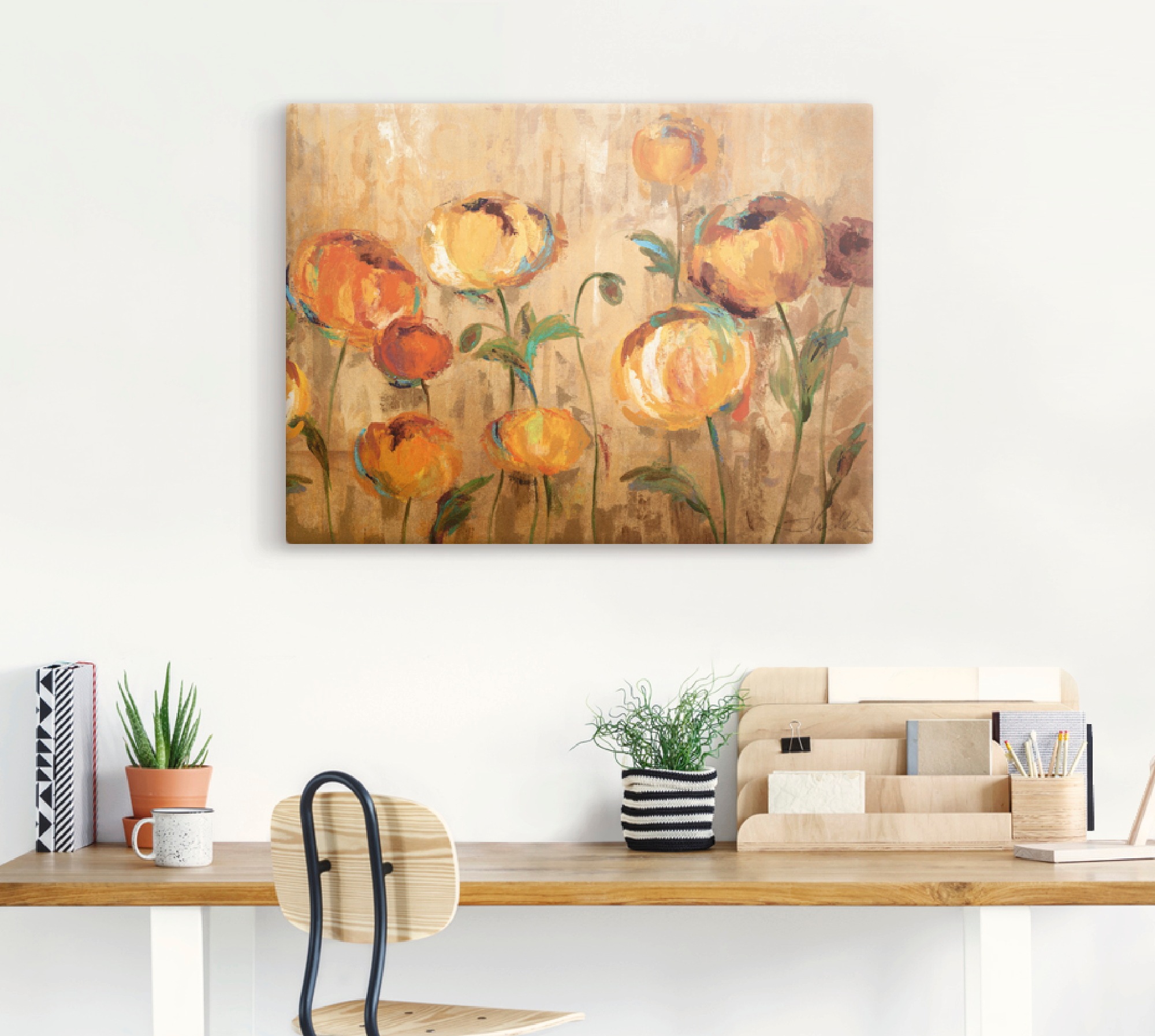Artland Wandbild "Freudige Ranunkel" Blumen 1 Stk. tlg. als Leinwandbild, P günstig online kaufen