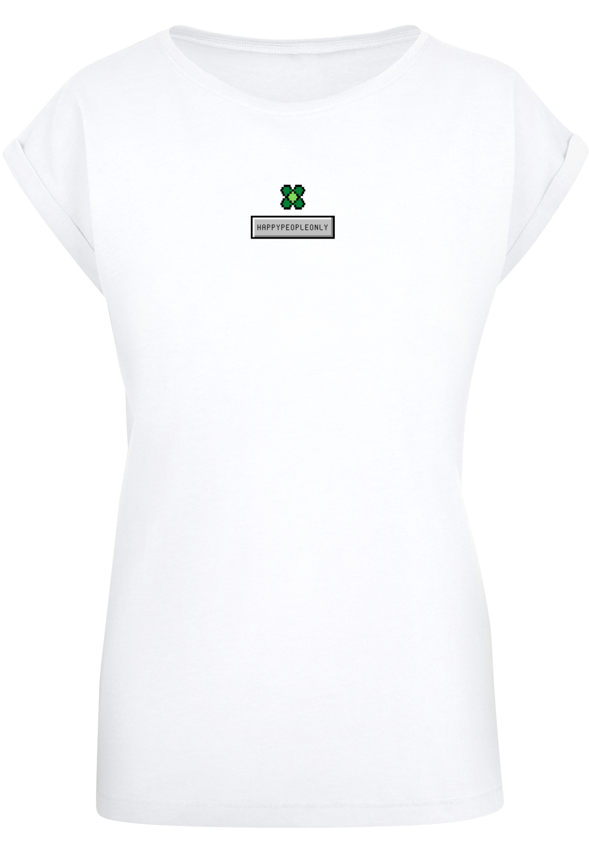 Thumbnail - F4NT4STIC T-Shirt "Silvester Happy New Year Pixel Kleeblatt", Print