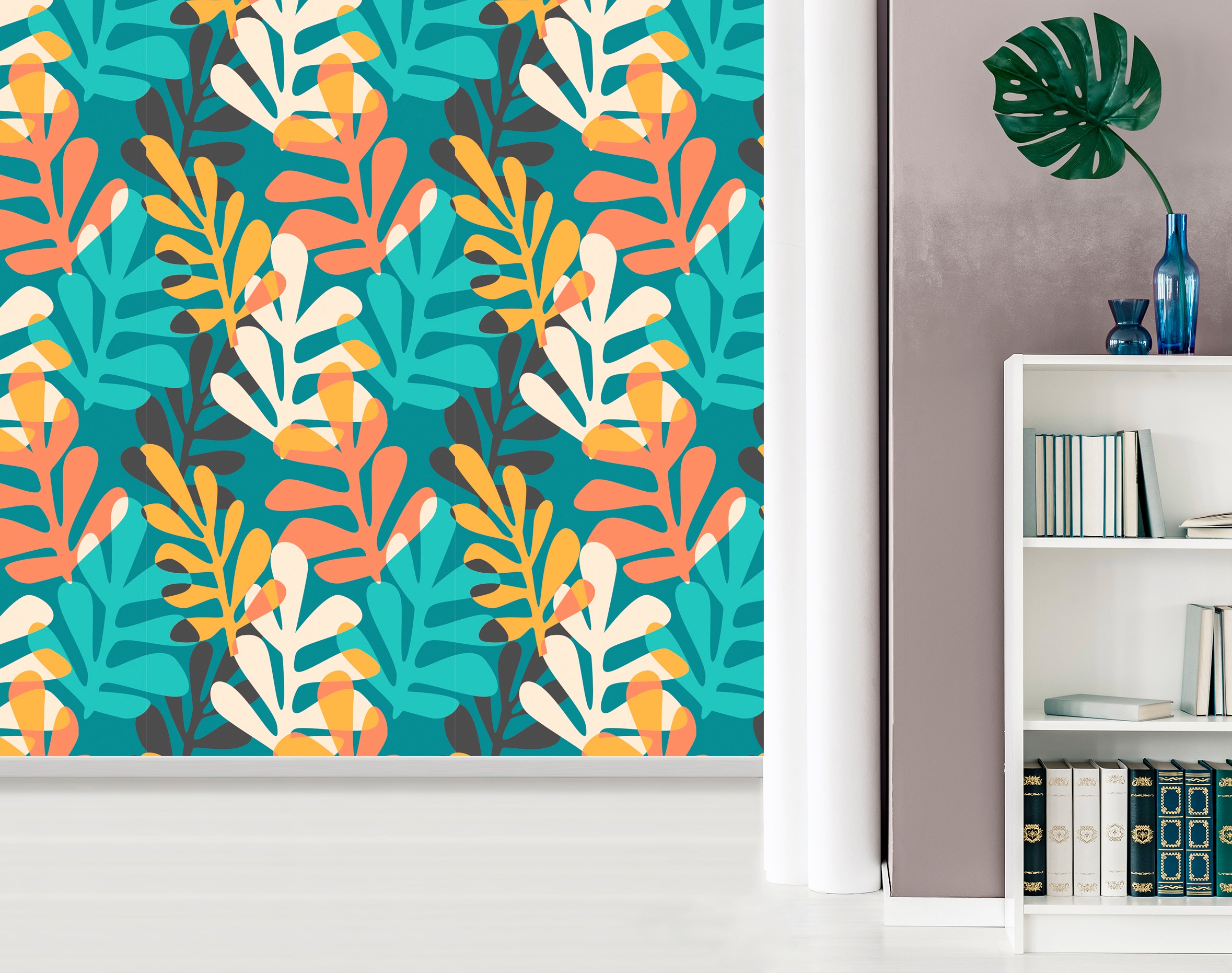 queence Vinyltapete »Beliz«, floral-geblümt-gemustert-Motiv, 90x250cm, selbstklebend, kinderleichte Anbringung, Sticker