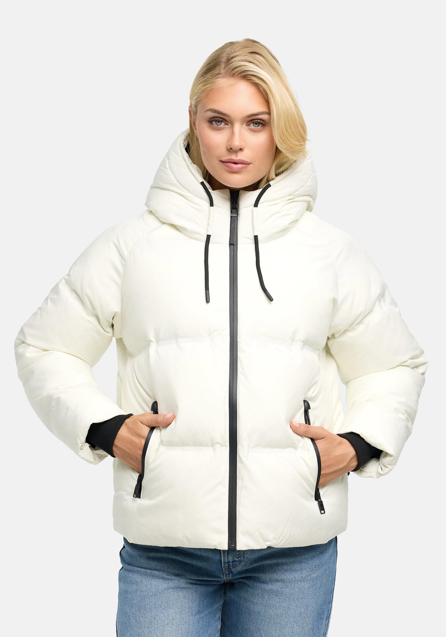 Navahoo Winterjacke "Petit-Puffy 14" mit Kapuze Damen Jacke mit verschweißter Steppung